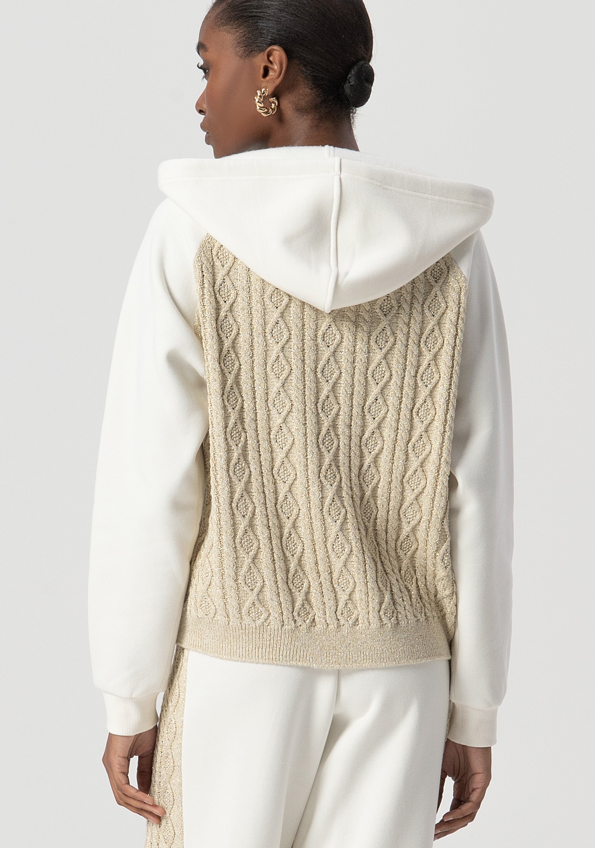 Sweater over fit with knitted details with plaits Fracomina FS25WT7001K456Q7-108-3
