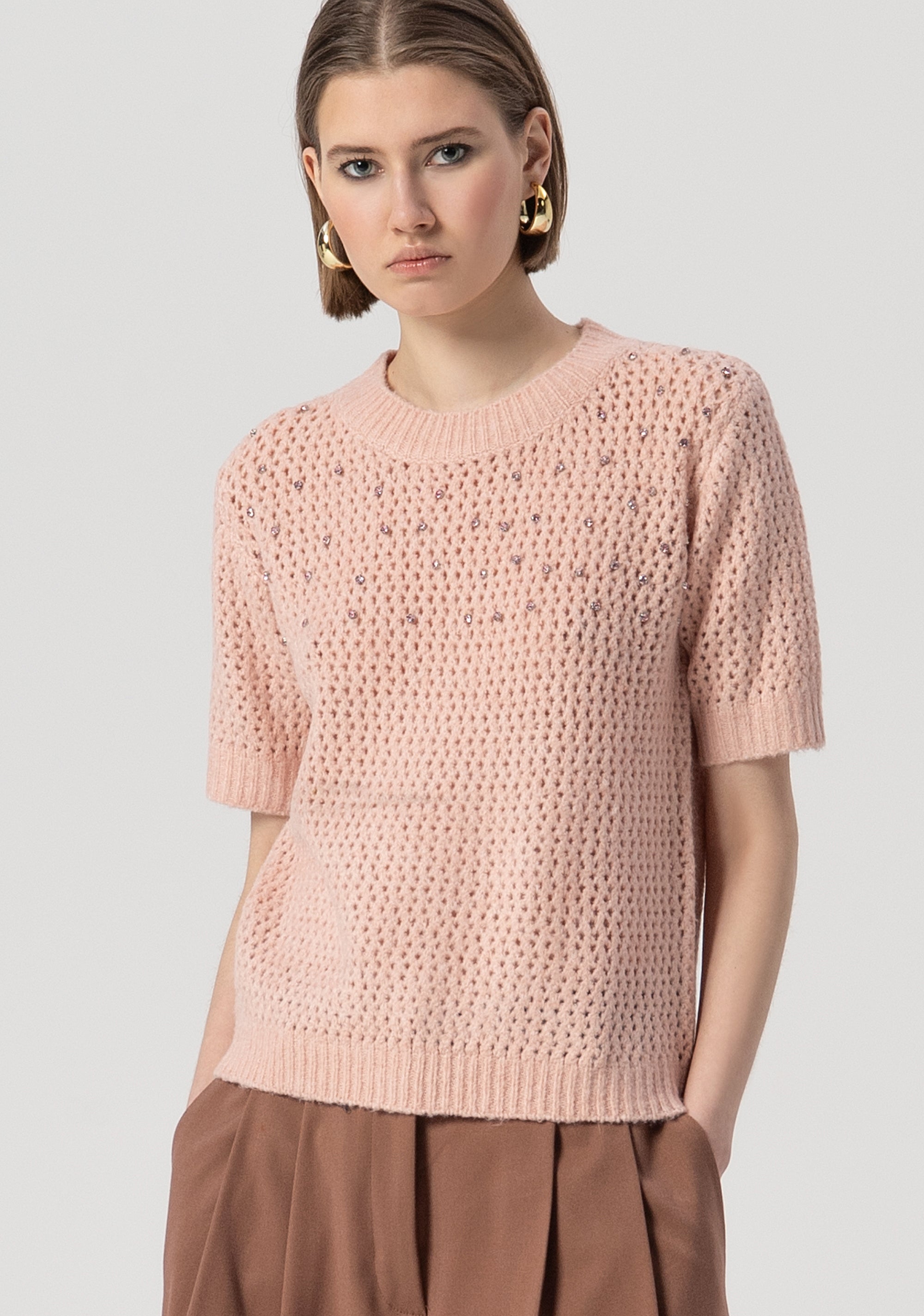 Knitwear regular fit with overlock Fracomina FS25WT7008K45701-444-1