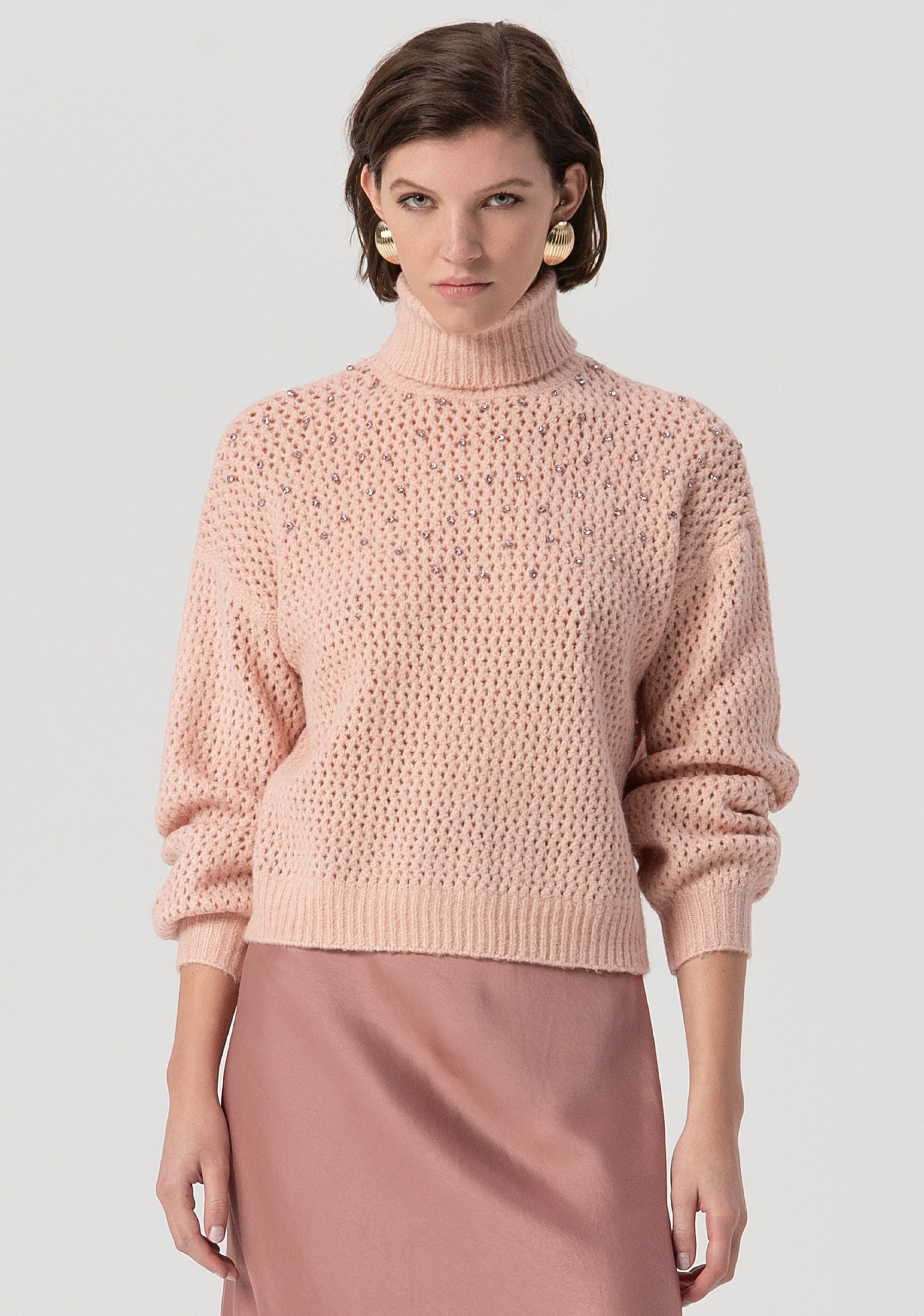 Knitwear over fit with overlock Fracomina FS25WT7009K45701-444-1