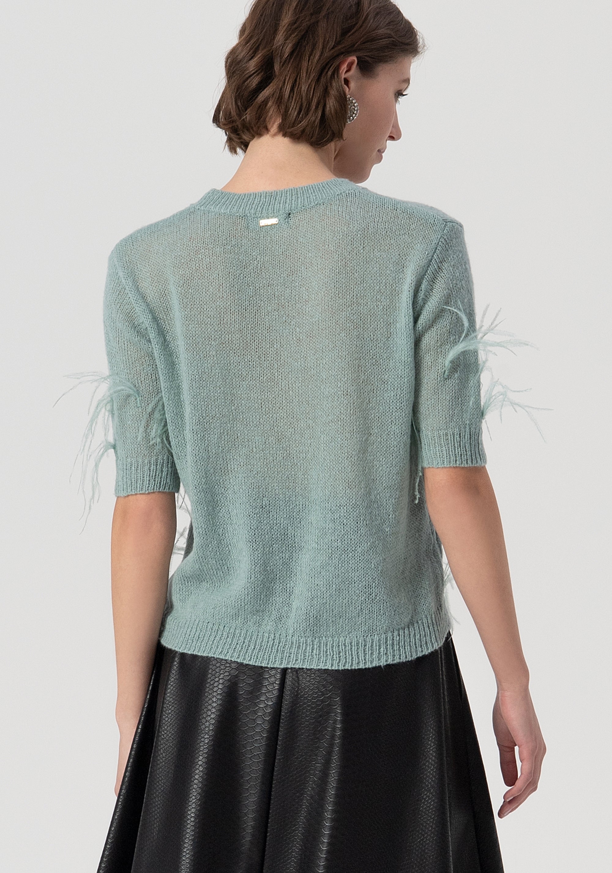 Knitwear regular fit with feathers applied Fracomina FS25WT7010K50501-806-3