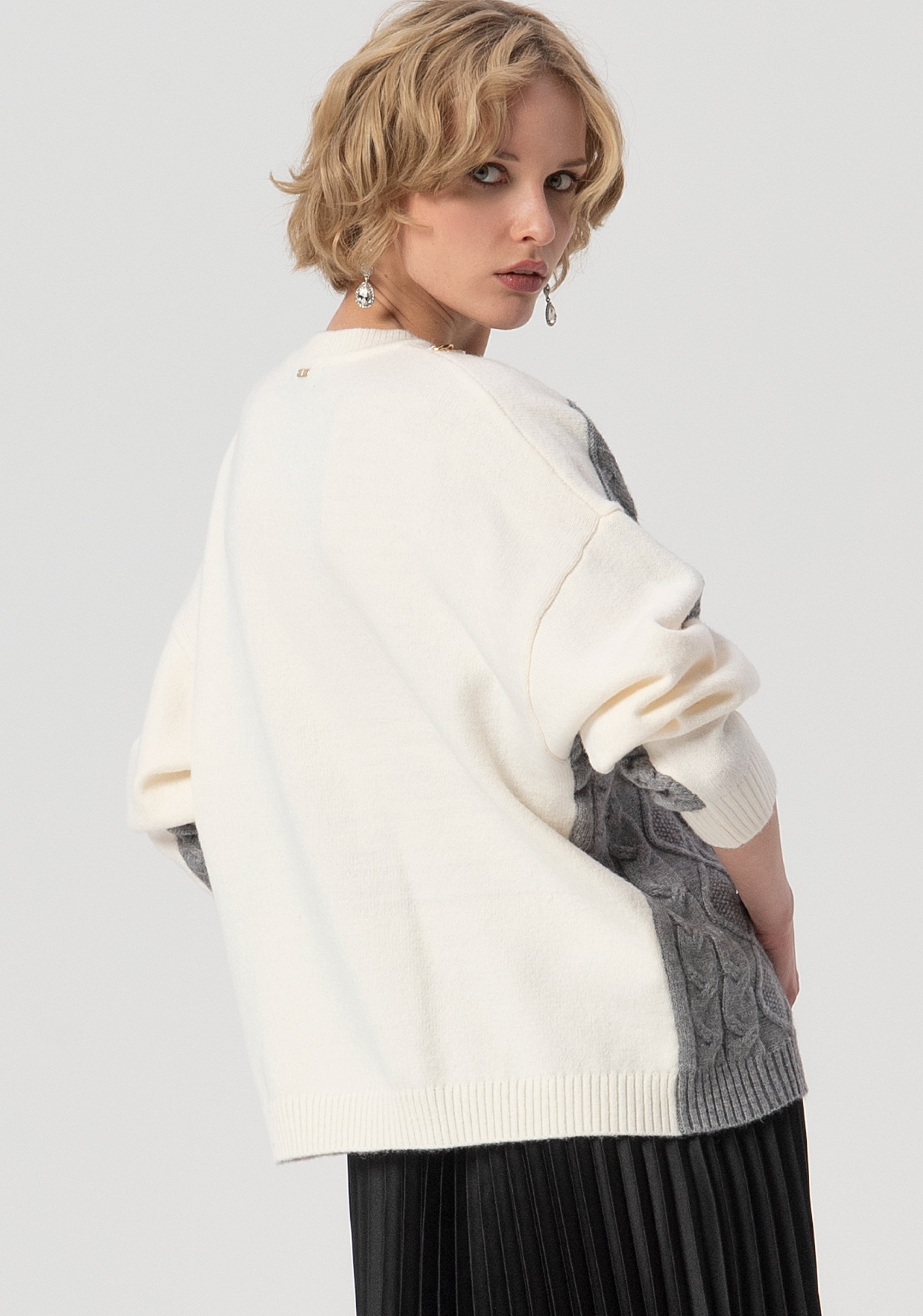 Knitwear over fit with plaits detail Fracomina FS25WT7016K47101-636-3
