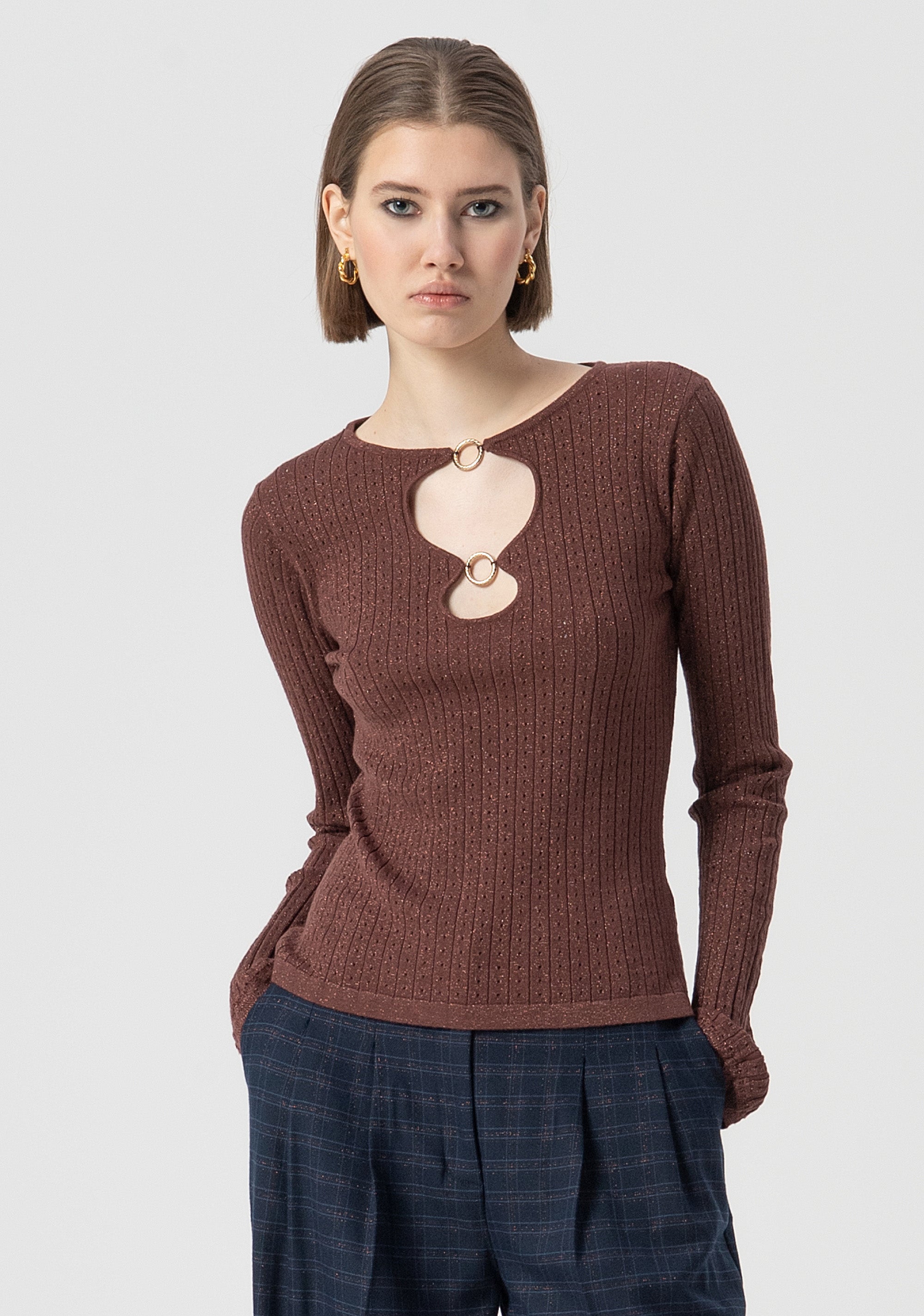 Knitwear slim fit with lurex Fracomina FS25WT7021K501Q7-639-1