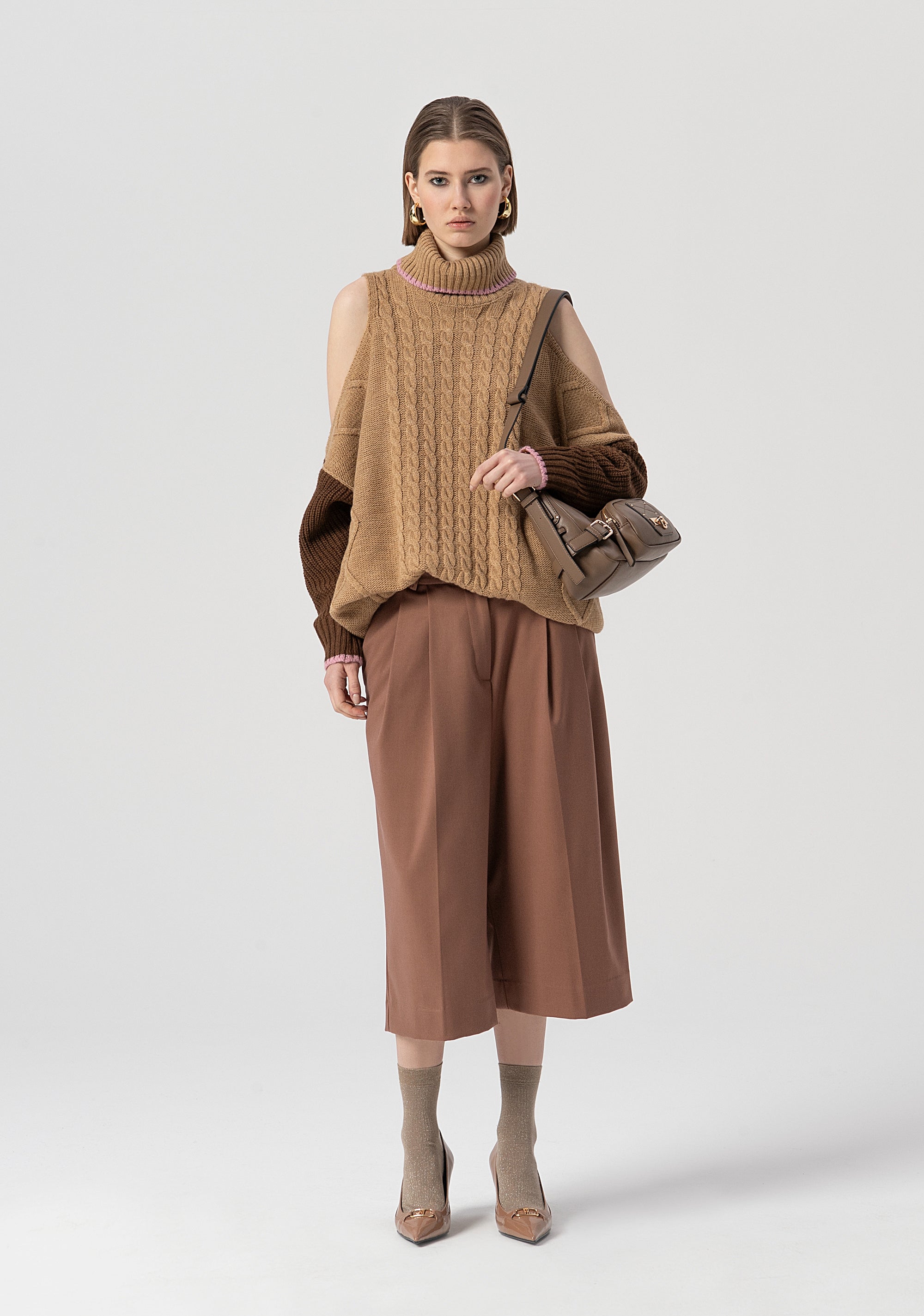 Knitwear over fit with wool and alpaca Fracomina FS25WT7028K53501-210-4