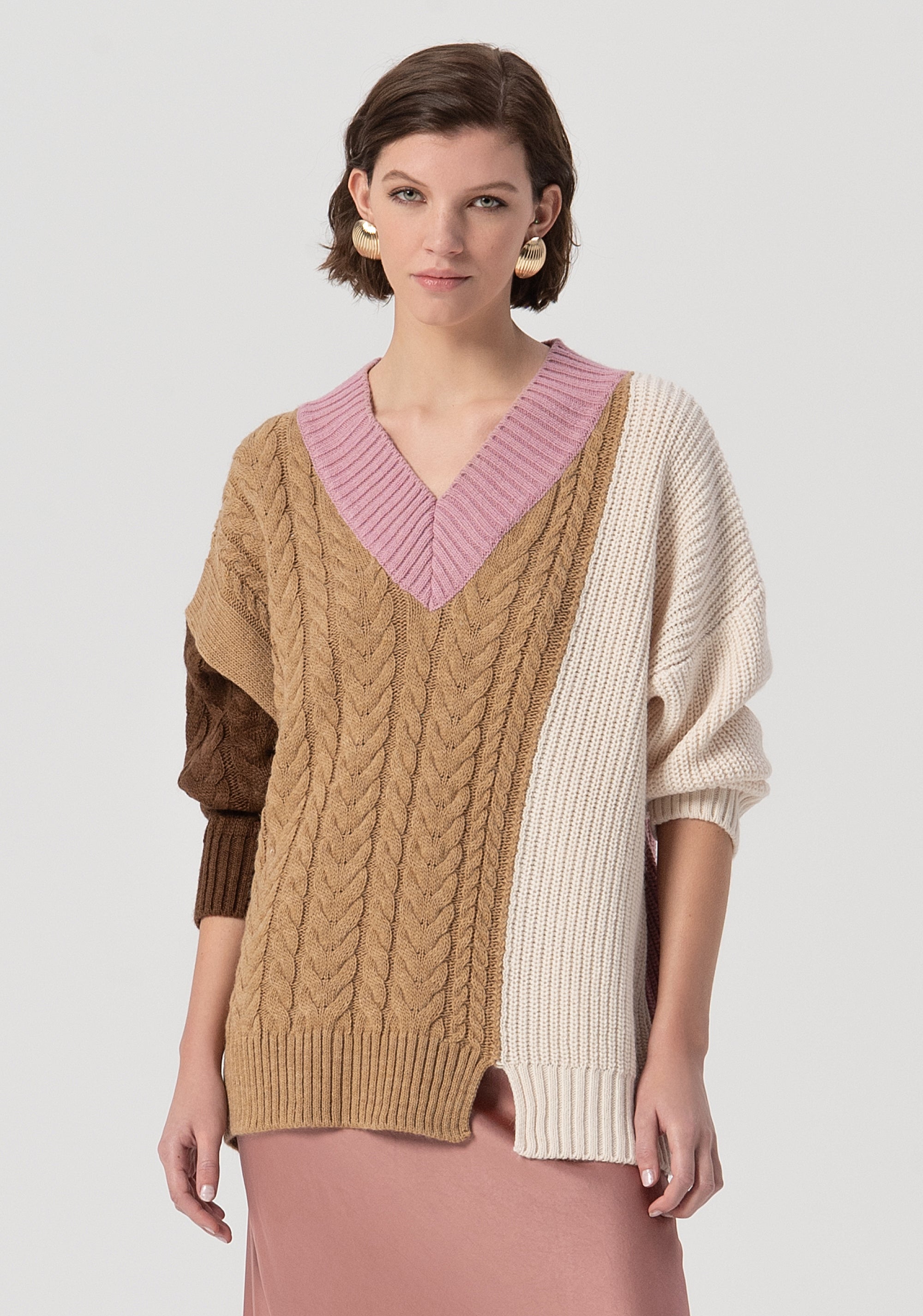 Knitwear over fit with wool and alpaca Fracomina FS25WT7029K53501-210-1