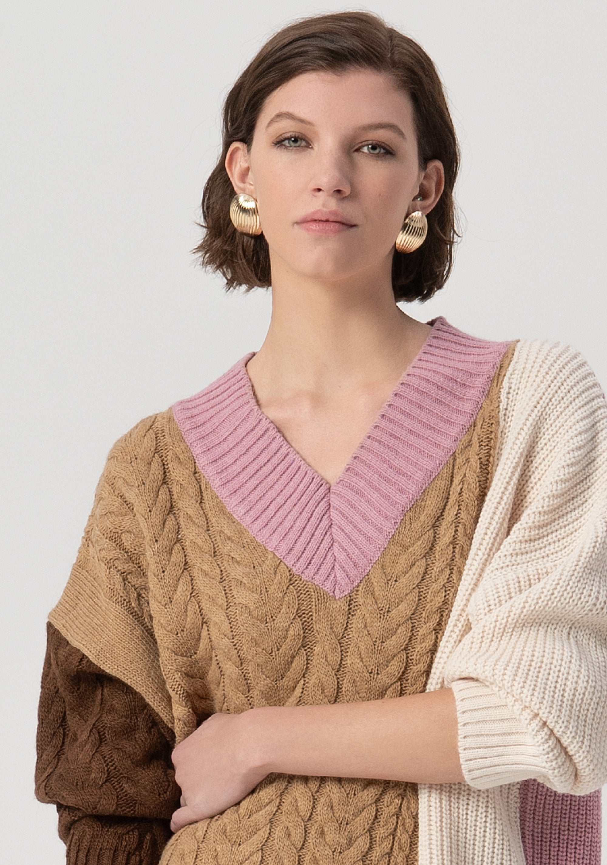 Knitwear over fit with wool and alpaca Fracomina FS25WT7029K53501-210-2