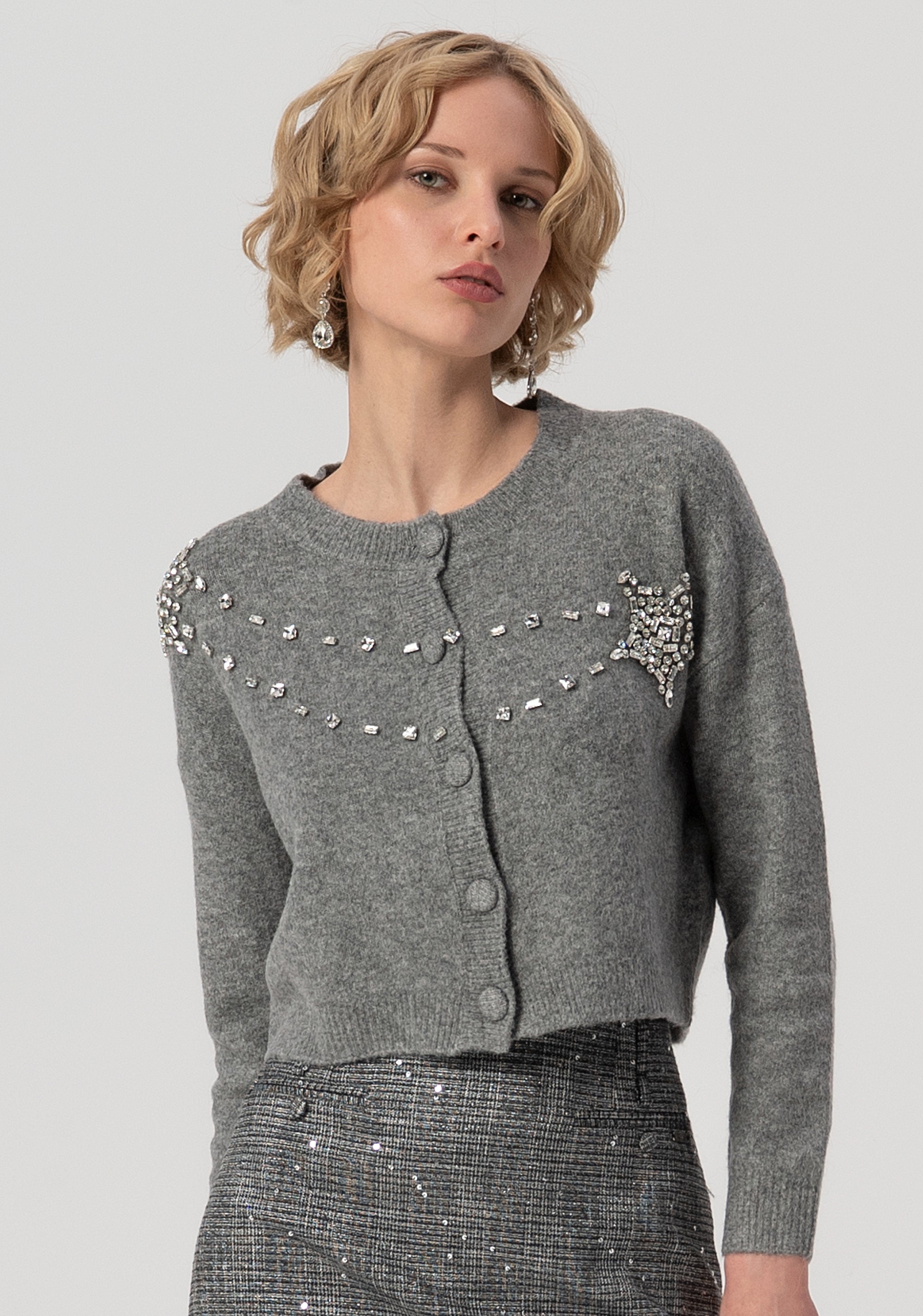 Cardigan regular fit with shiny stones Fracomina FS25WT8002K560R9-156-1