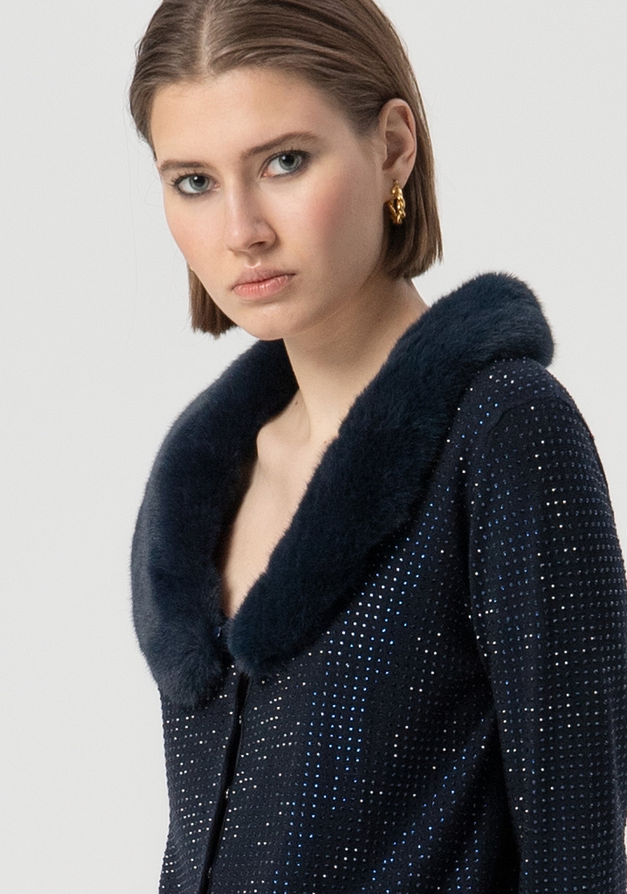 Cardigan regular fit with shiny strasses Fracomina FS25WT8003K50201-064-2