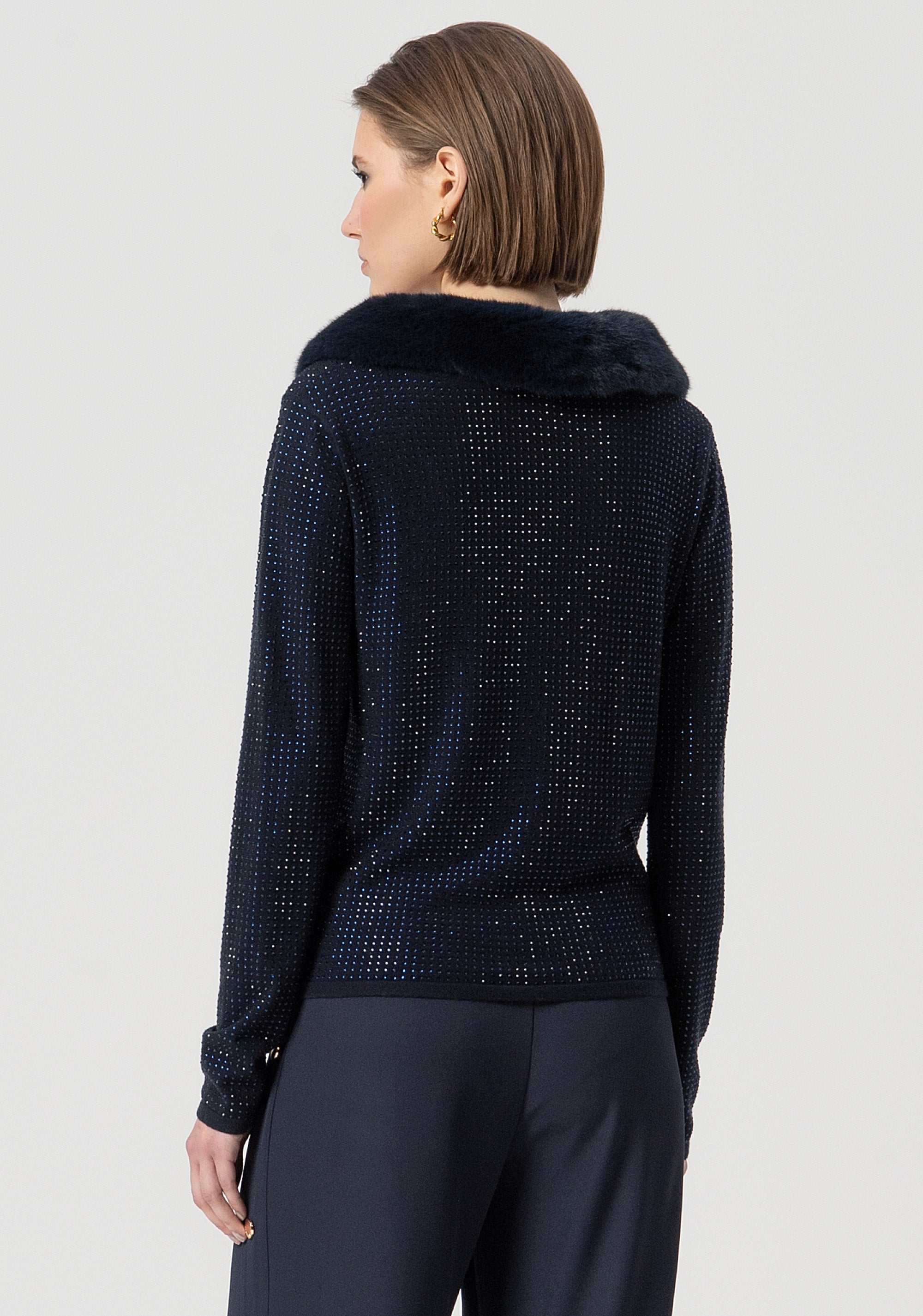 Cardigan regular fit with shiny strasses Fracomina FS25WT8003K50201-064-3