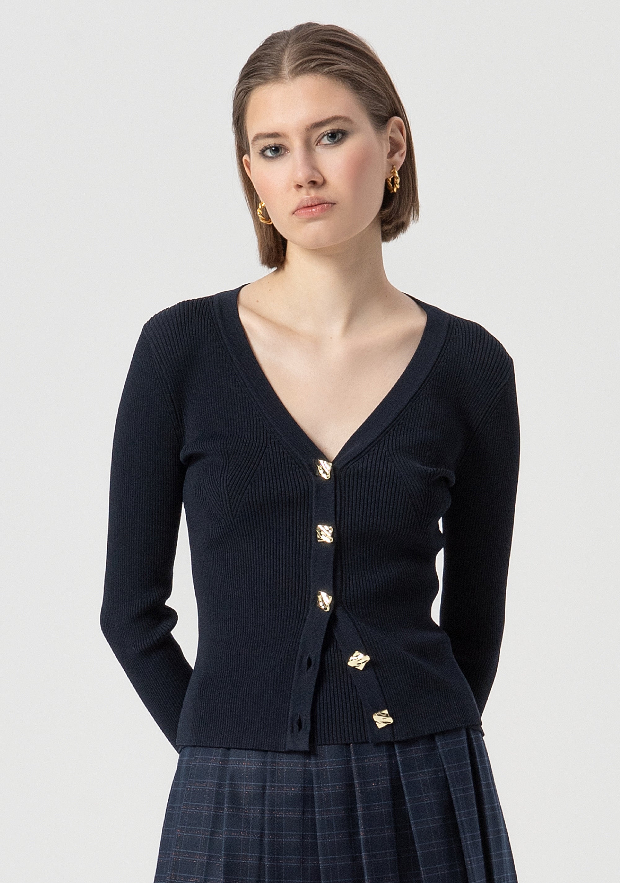 Cardigan slim fit with ribs Fracomina FS25WT8004K41601-064-1
