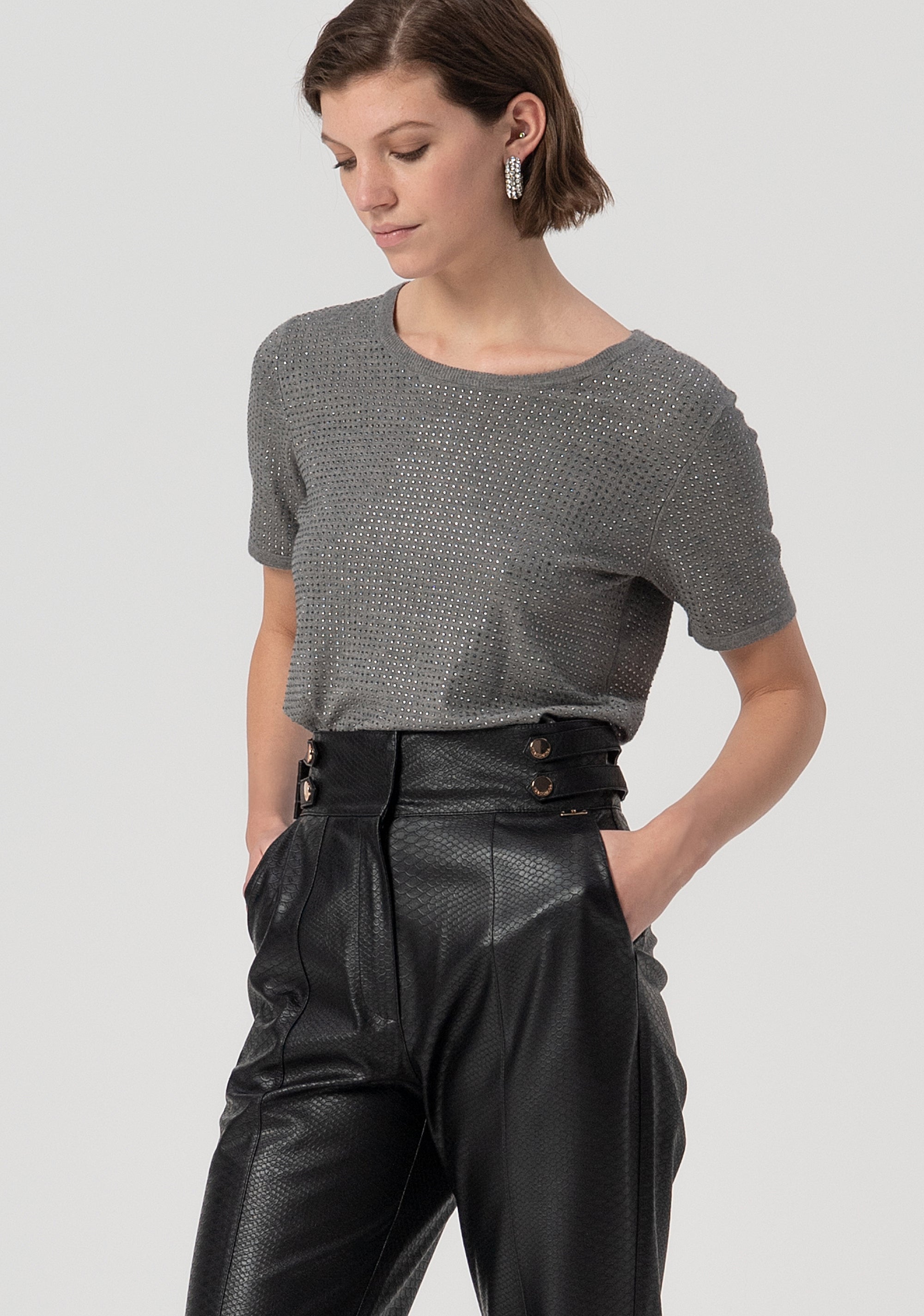 Cigarette pant with high waist Fracomina FS25WV2001P41101-053-2