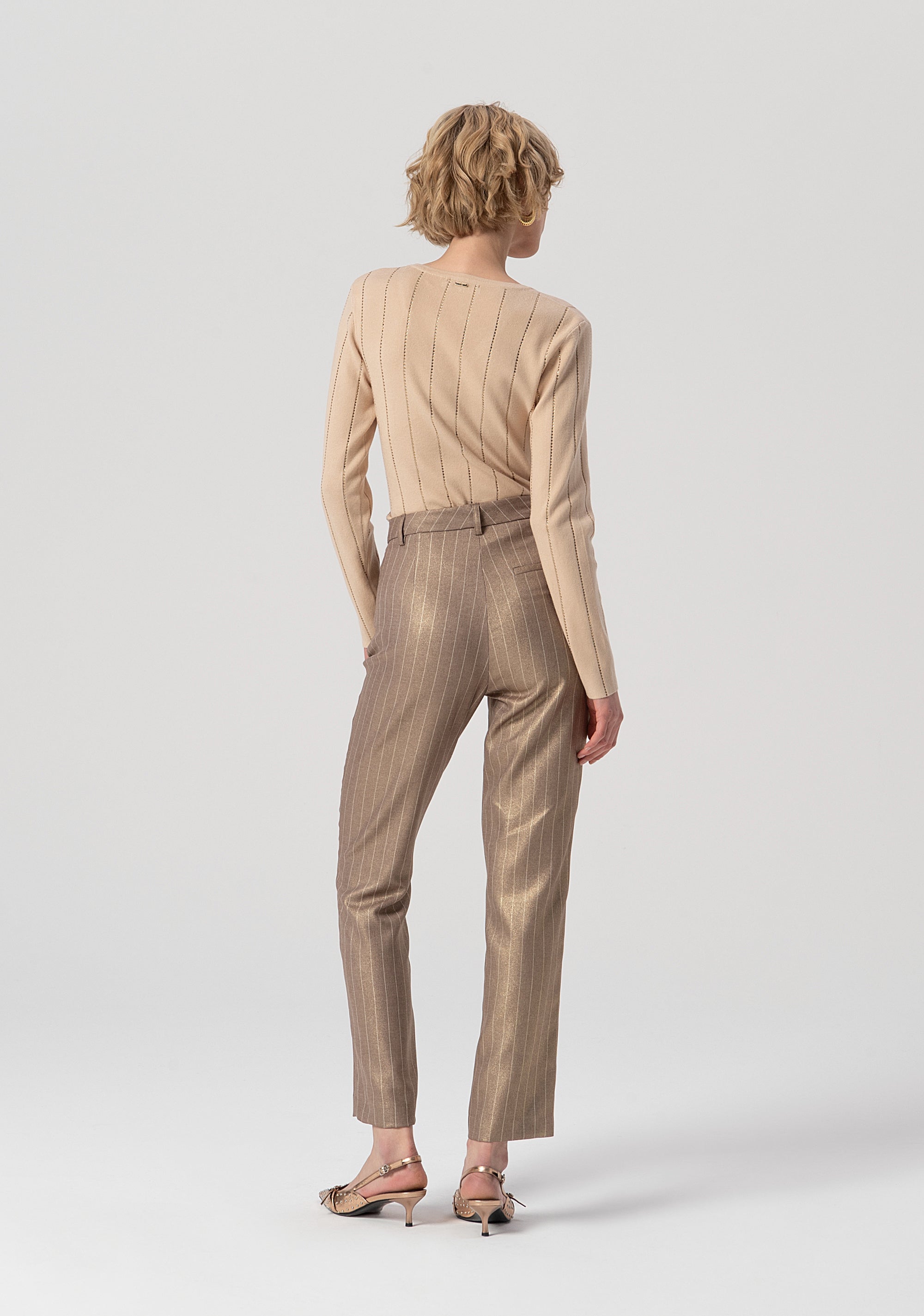 Cigarette pant regular fit made in pinstriped fabric Fracomina FS25WV2004W479T4-G16-3