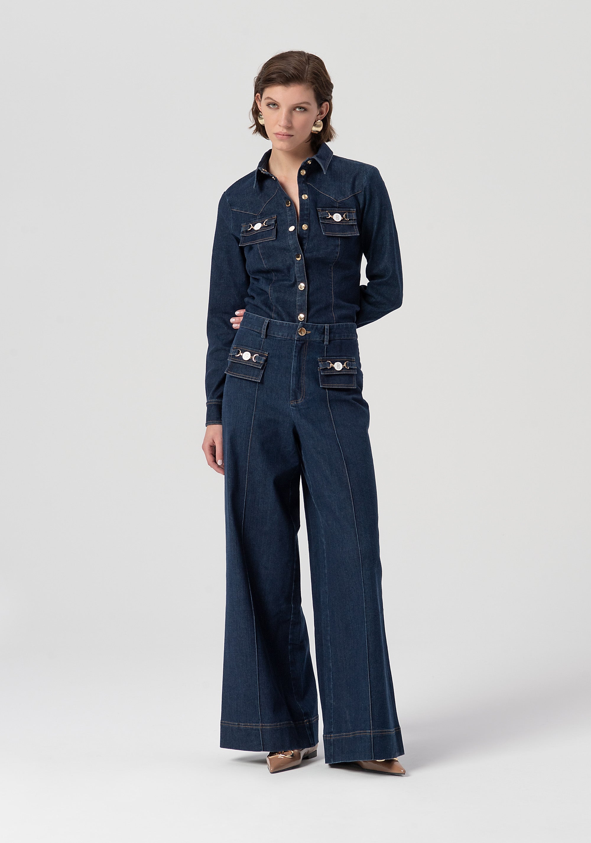 High-Waisted Wide-Leg Jeans Fracomina FS25WV3004W78201-064