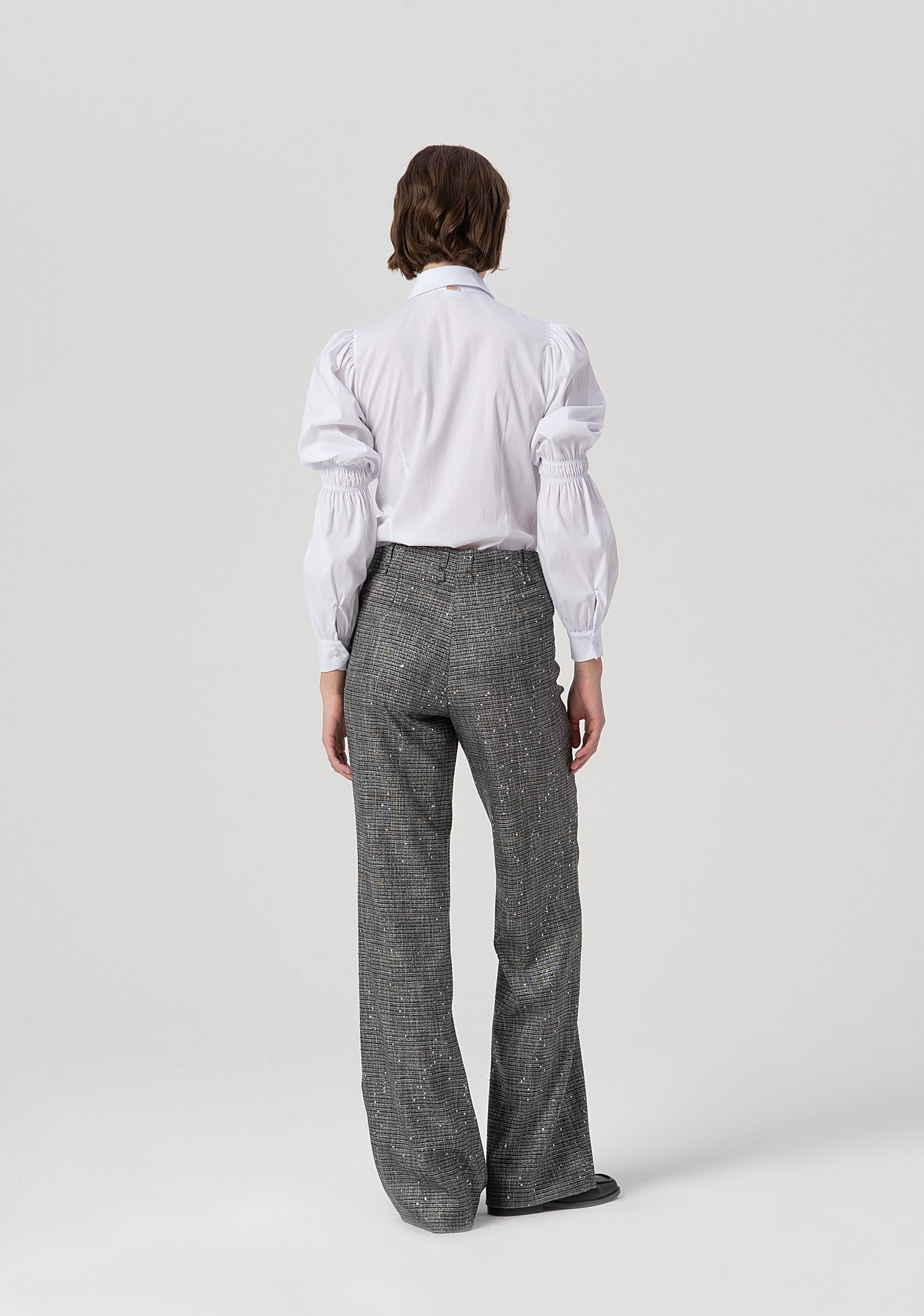 Palazzo pant flare made in tweed with sequins Fracomina FS25WV3007W821J5-053-3