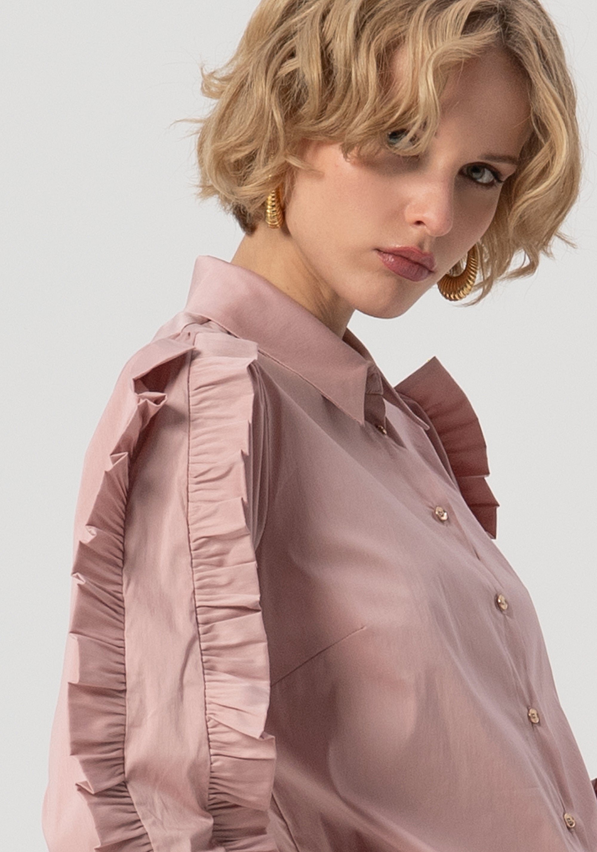 Shirt regular fit made in popeline with frills at the sleeves Fracomina FS25WV3015D400L9-365-2_9e8b4426-33fa-42ee-b84d-1ac58c0d3122