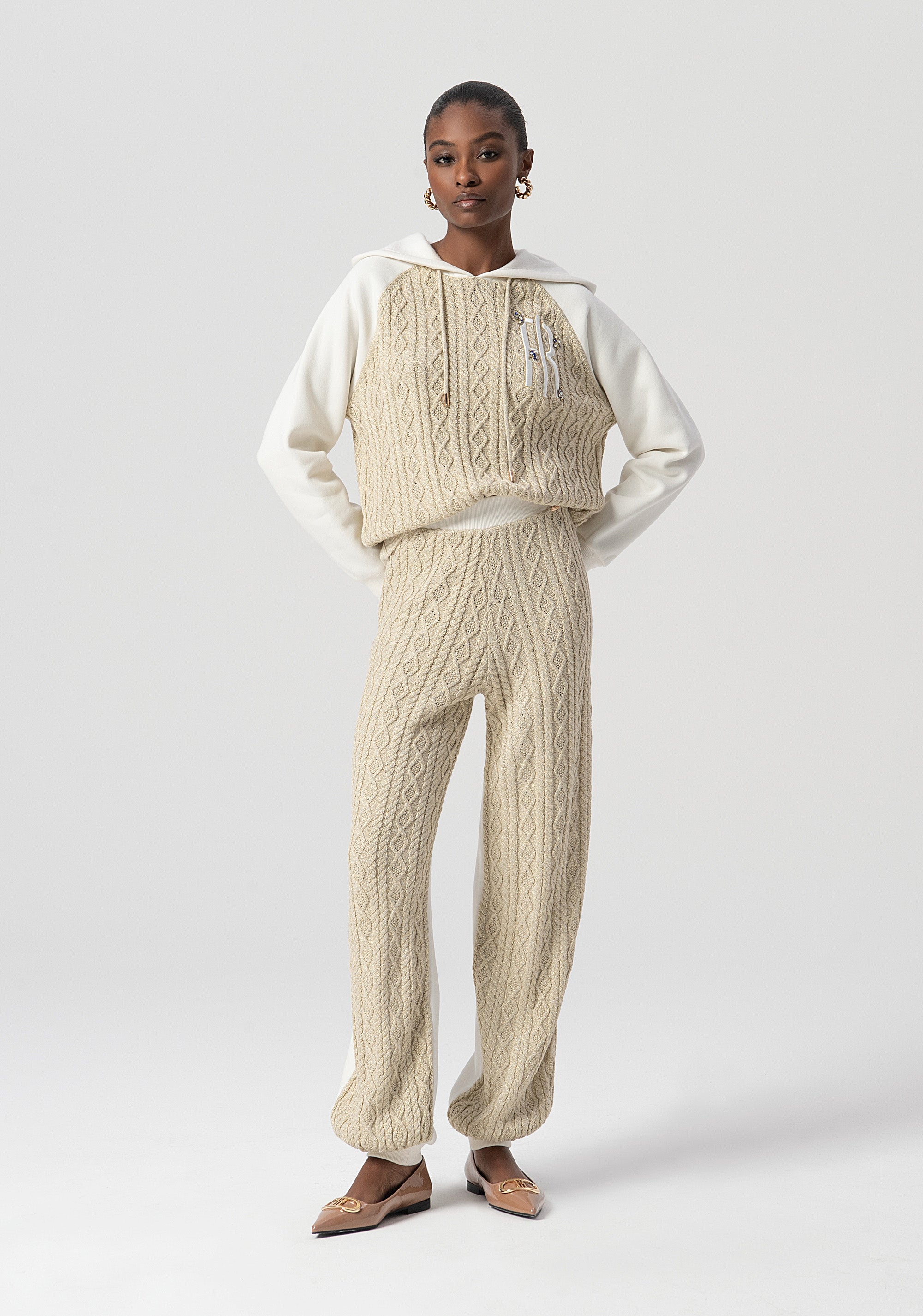 Knitted jogger pant regular fit Fracomina FS25WV7001K456Q7-108-1