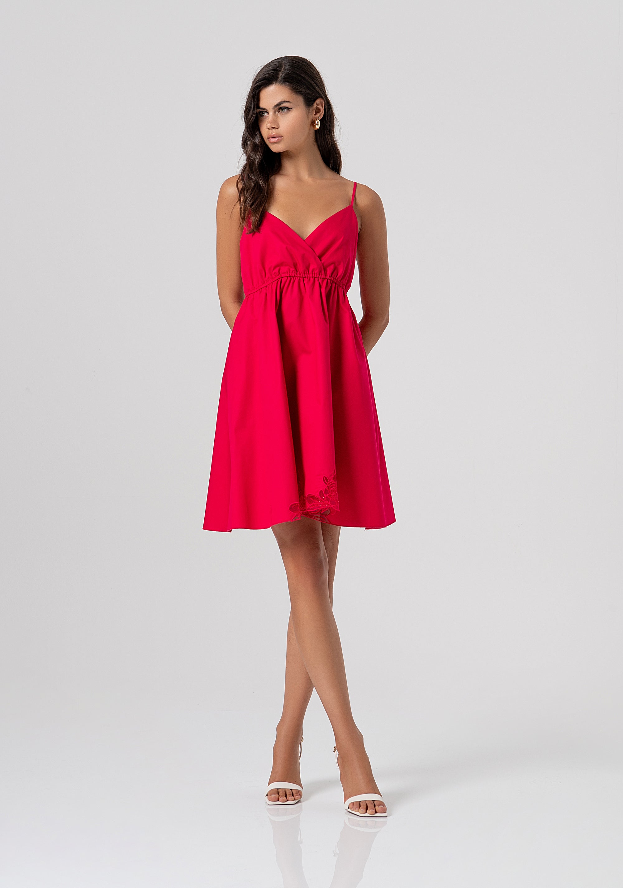 Mini sleeveless dress made cotton popeline Fracomina FS26SD1001W400E5-689-1