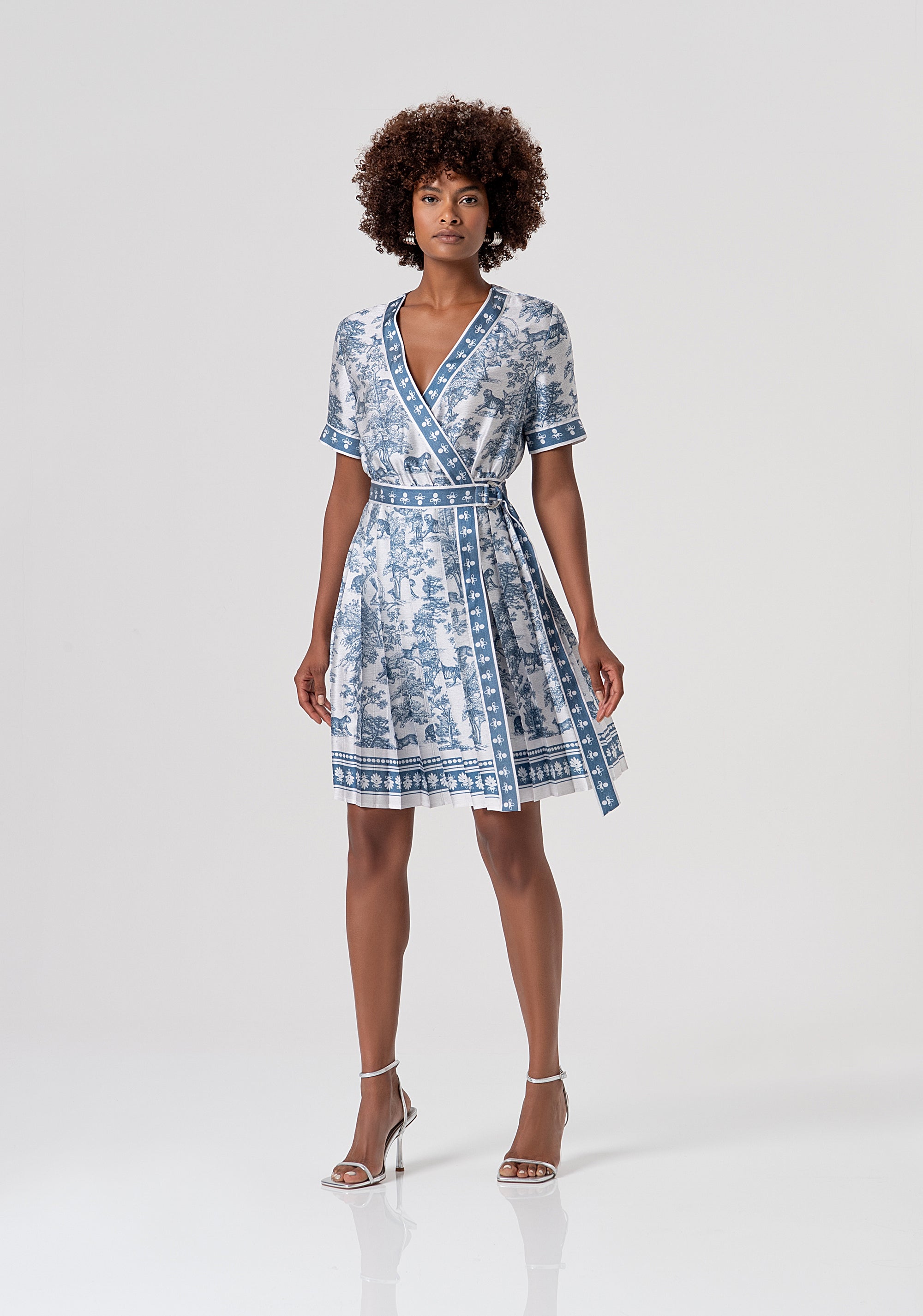 Mini wrap dress regular fit with fantasy pattern Fracomina FS26SD1010W435K5-083-1