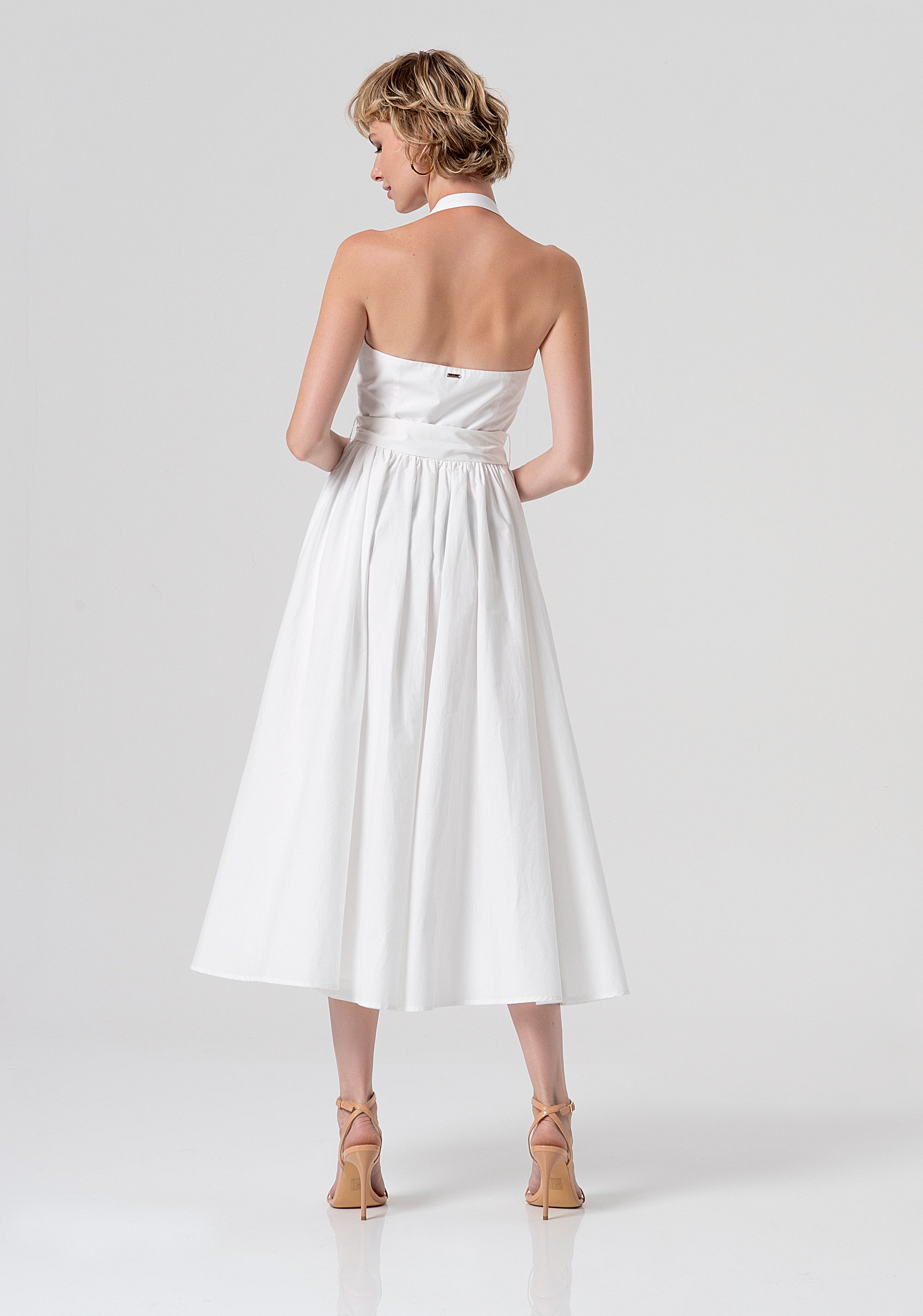 Sleeveless chemisier dress middle length made in popeline Fracomina FS26SD2003W40001-278-3