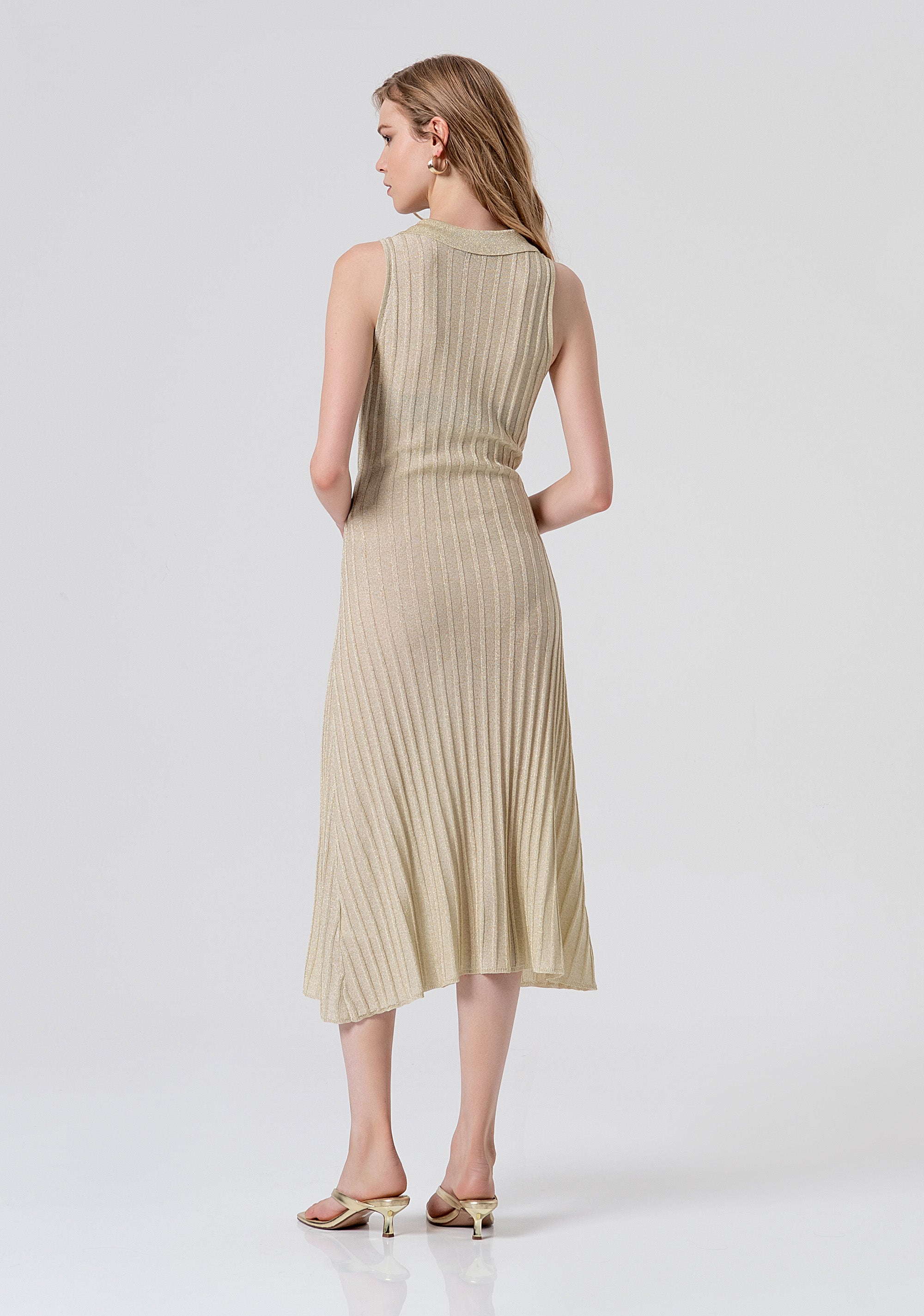 Knitted sleeveless dress middle length with lurex Fracomina FS26SD5004K414Q7-150-3