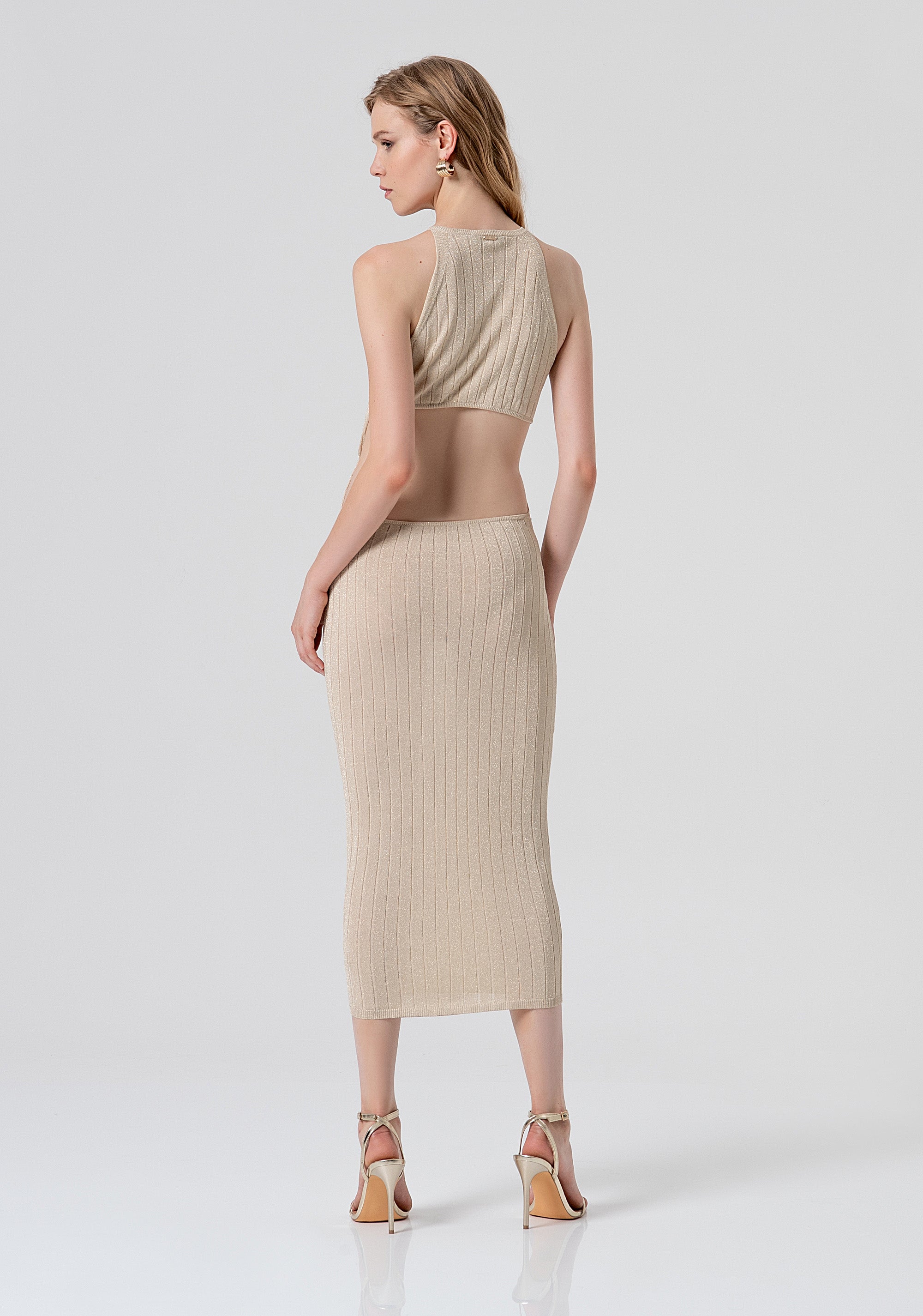 Knitted long dress slim fit with lurex Fracomina FS26SD5009K459Q7-150-3