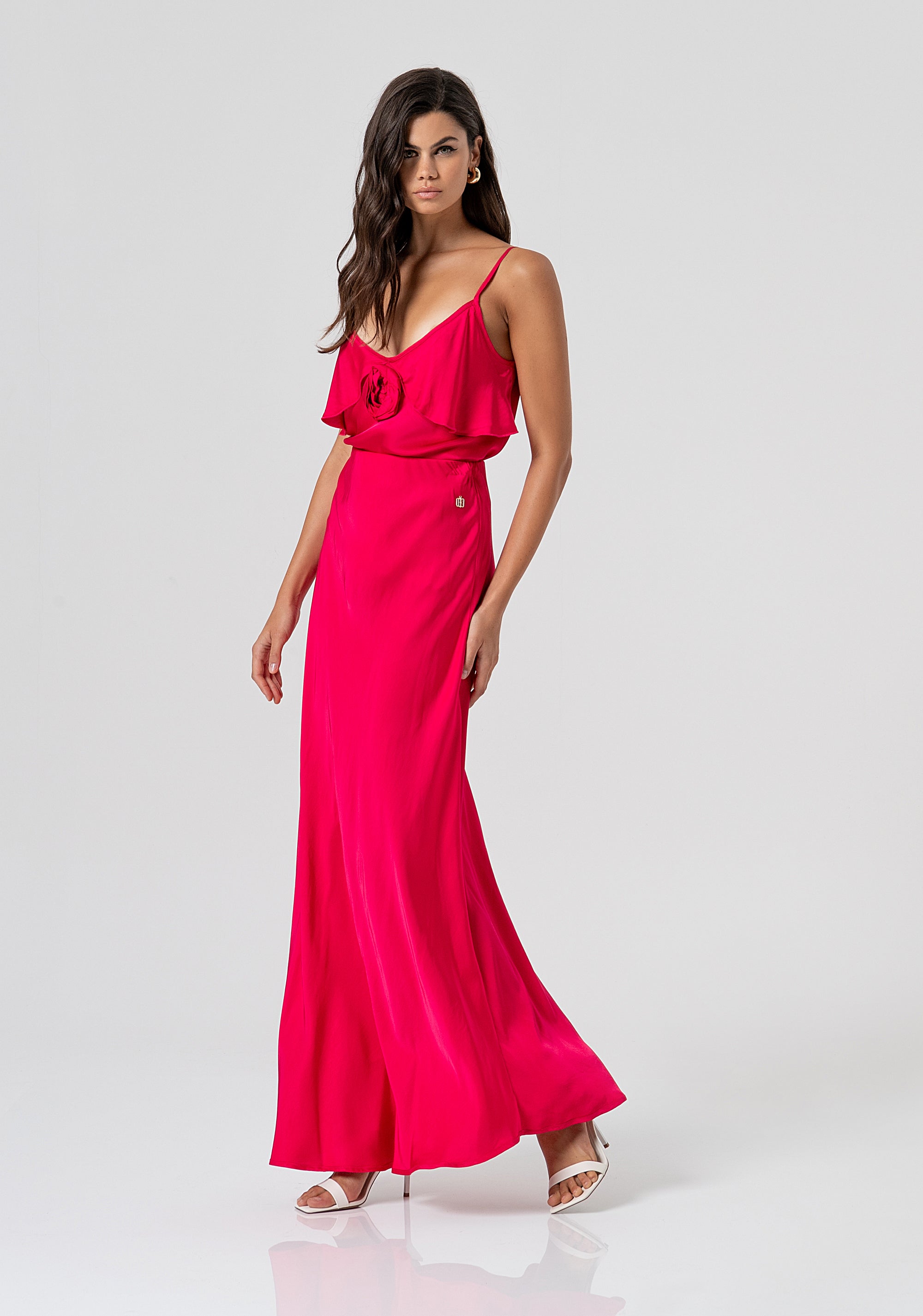 Long skirt regular fit made in viscose satin Fracomina FS26SG3001W58301-689-3