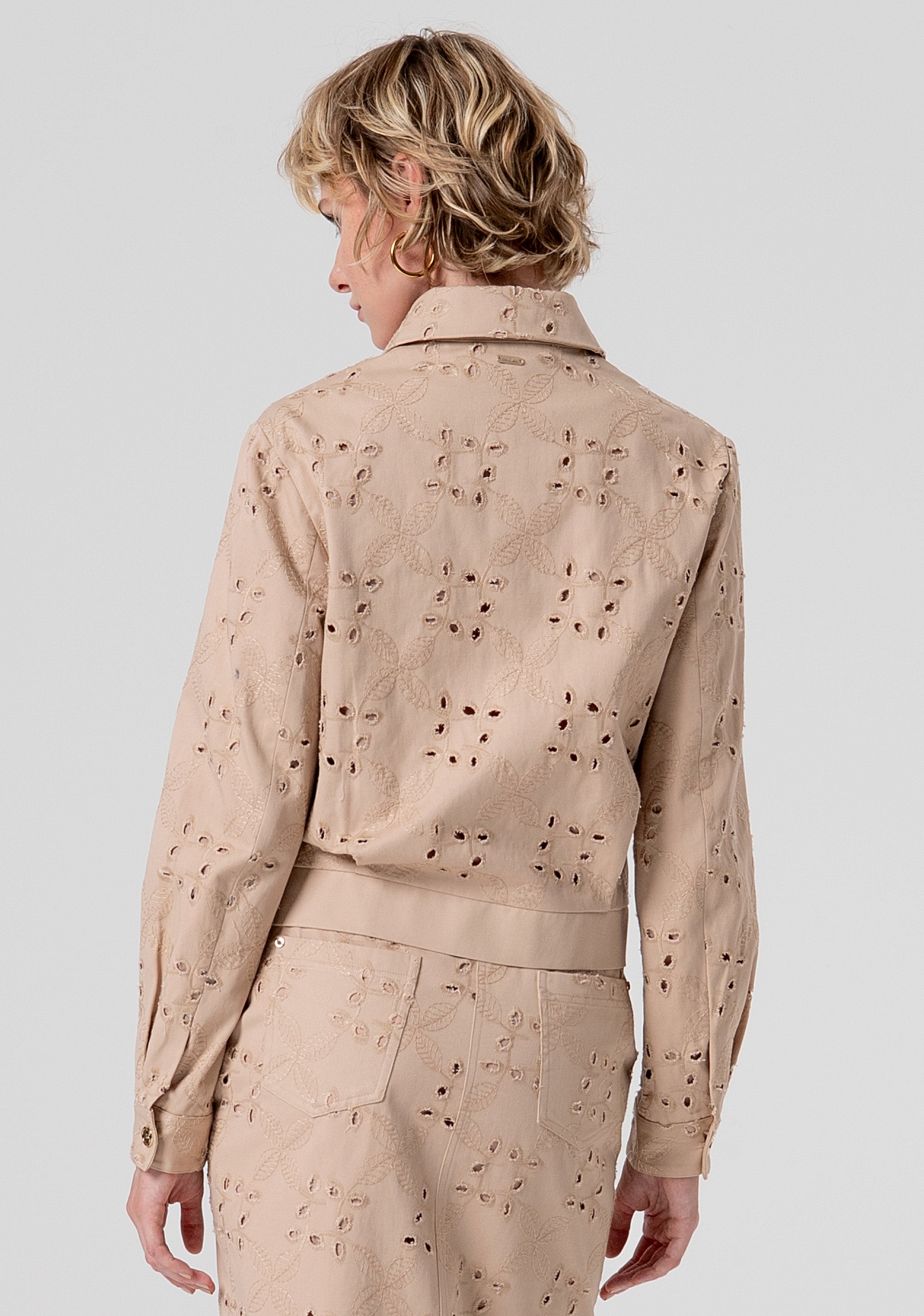 Bomber jacket regular fit made in San Gallo lace Fracomina FS26SJ2002W825V8-050-3