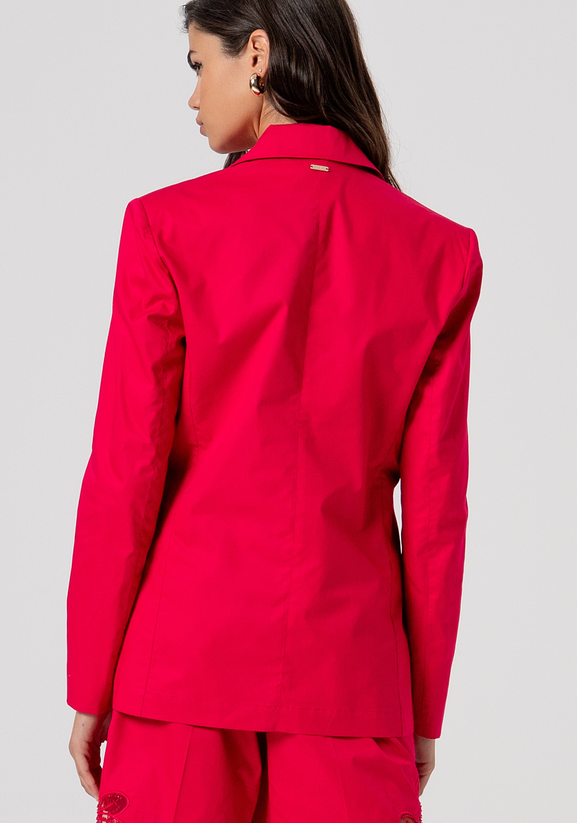 Blazer jacket regular fit single breasted made in cotton with embroidery Fracomina FS26SJ3001W400E5-689-3