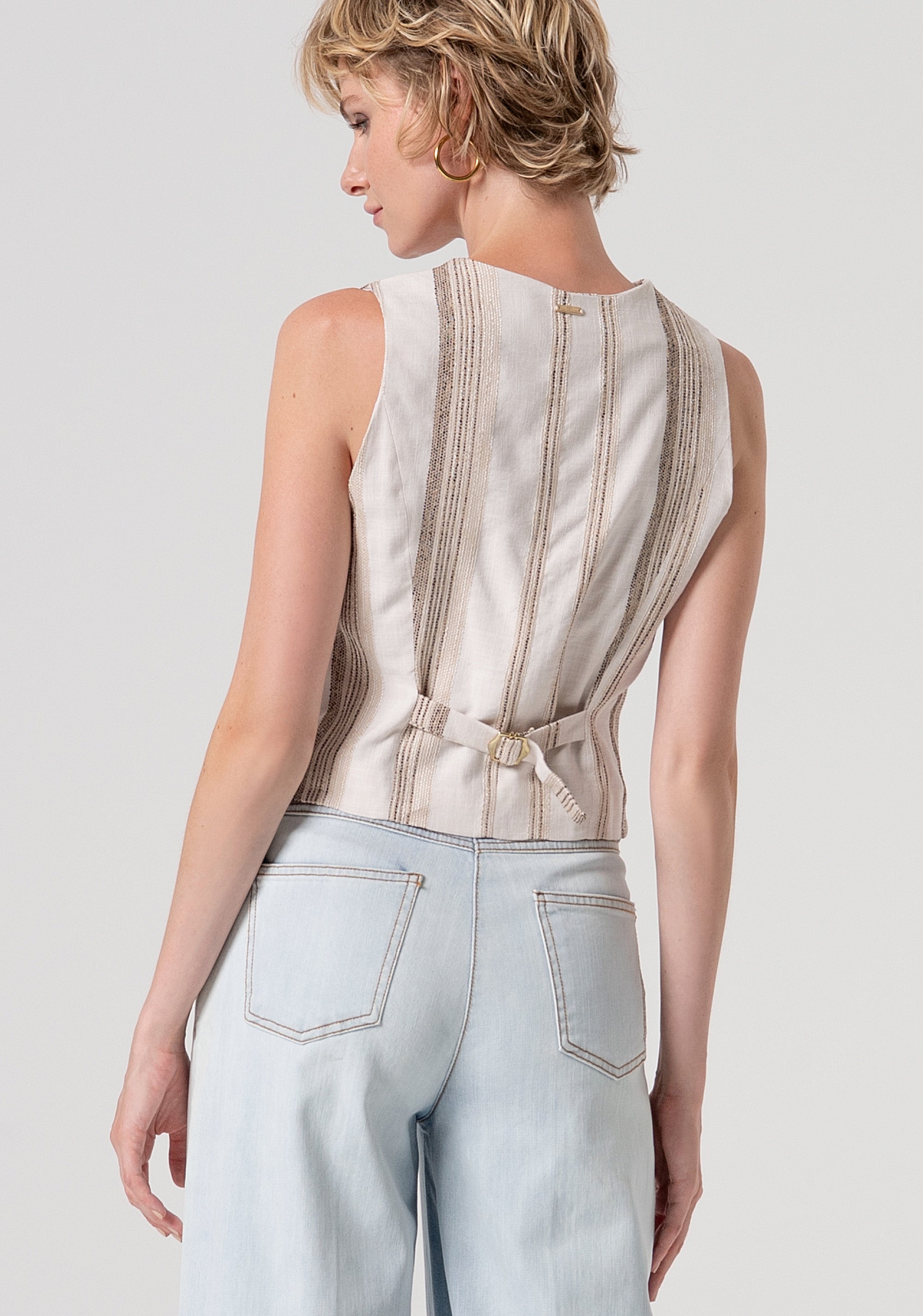 Gilet slim fit made in striped fabric Fracomina FS26SJ5002W840N8-050-3