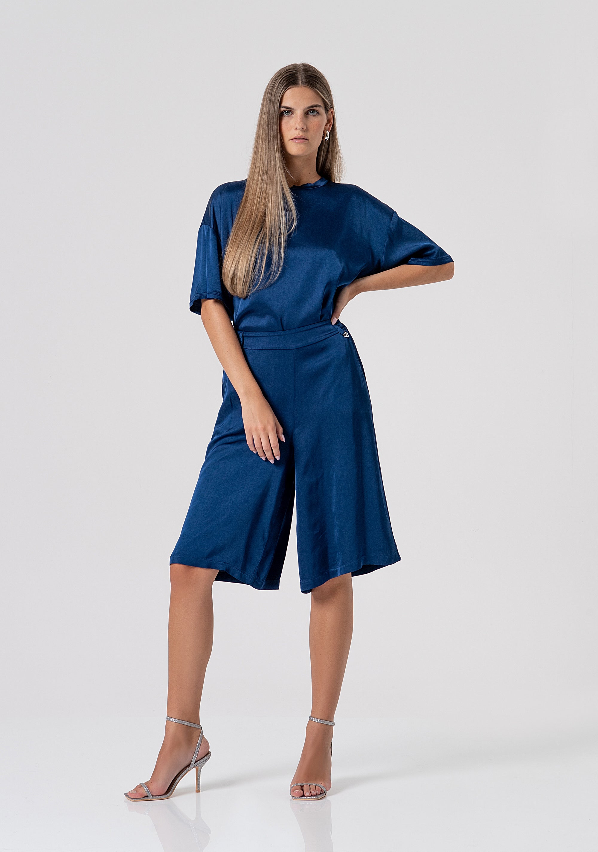 T-shirt flare made in satin Fracomina FS26ST1002W84101-064-3