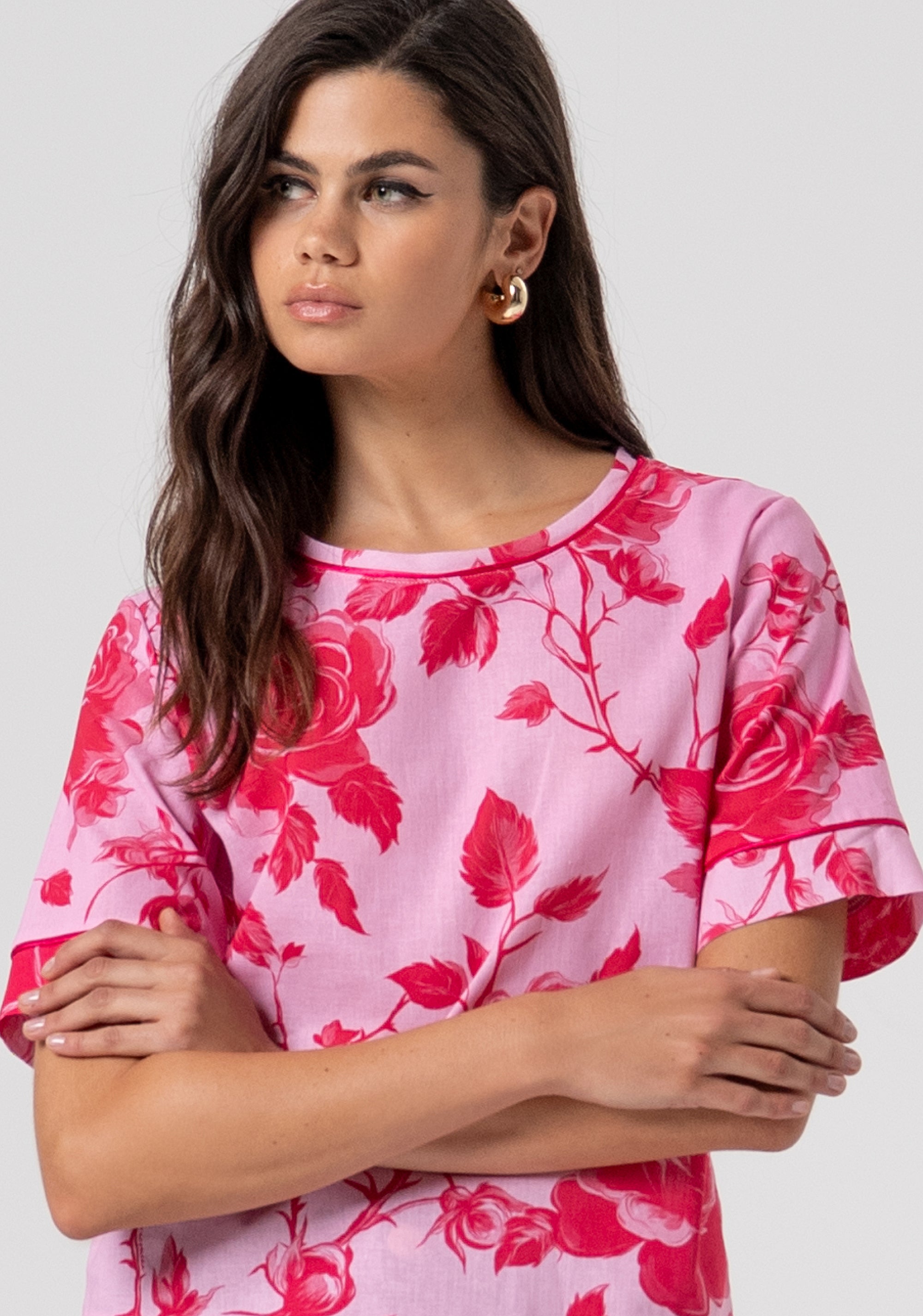 Top regular fit with flowery pattern Fracomina FS26ST1005W622K9-G54-2