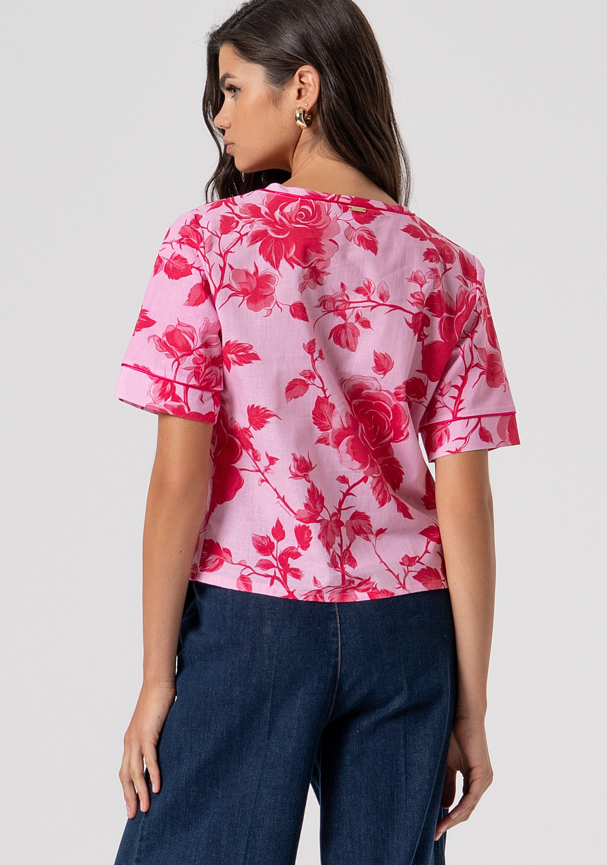 Top regular fit with flowery pattern Fracomina FS26ST1005W622K9-G54-3