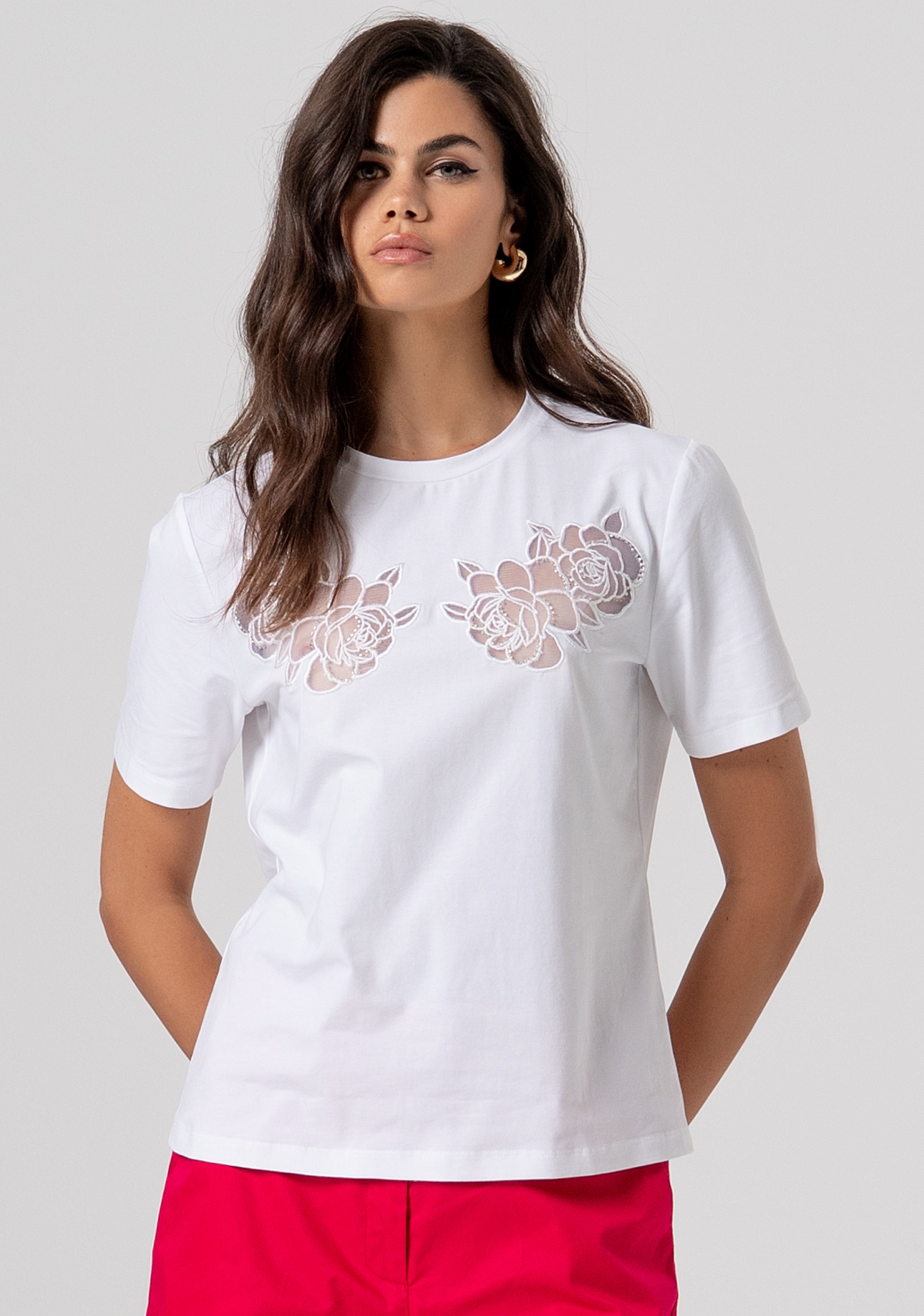 T-shirt regular fit with embroideries Fracomina FS26ST3001J401E5-278-1