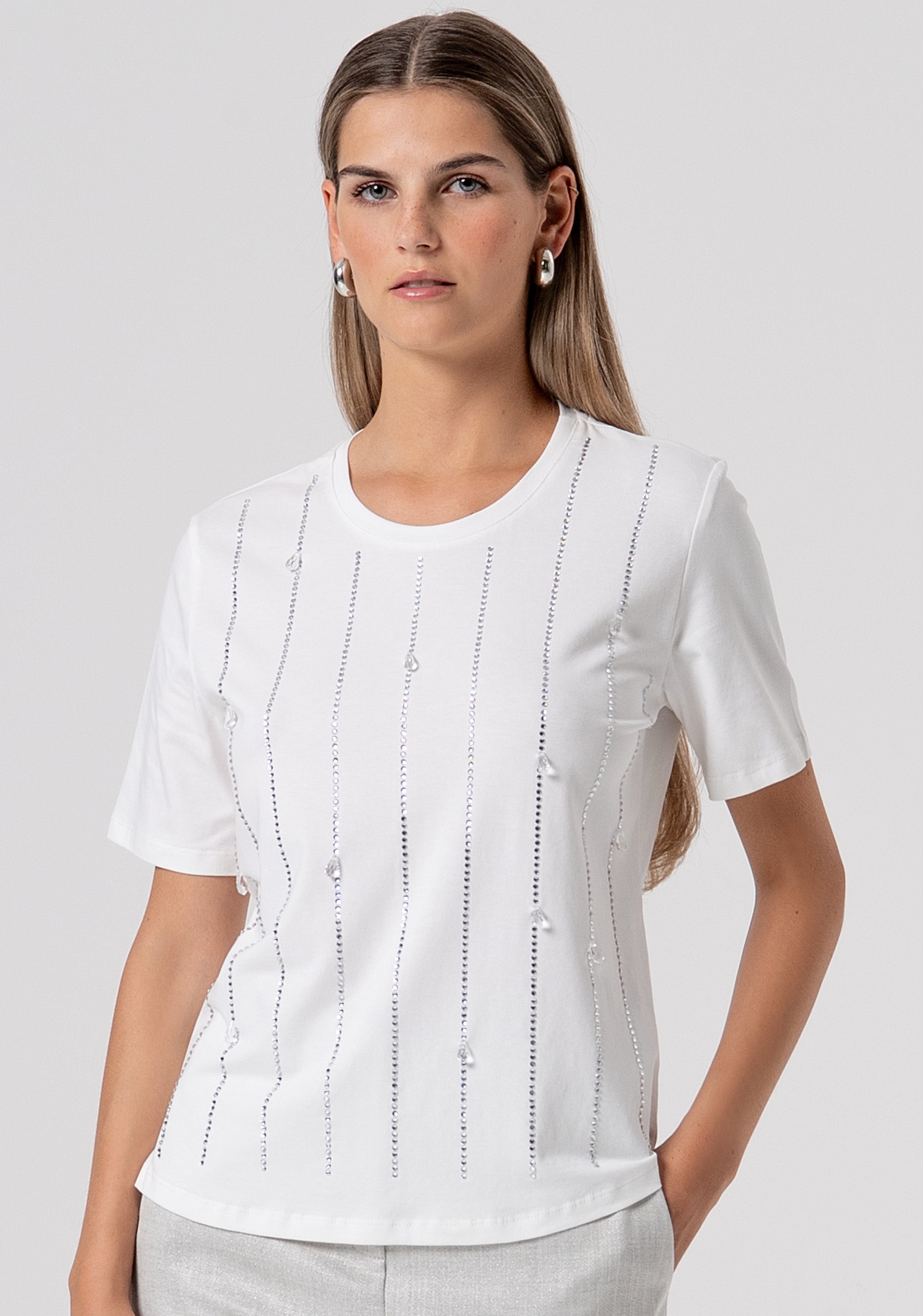 T-shirt regular fit made in jersey with strasses Fracomina FS26ST3006J401R9-278