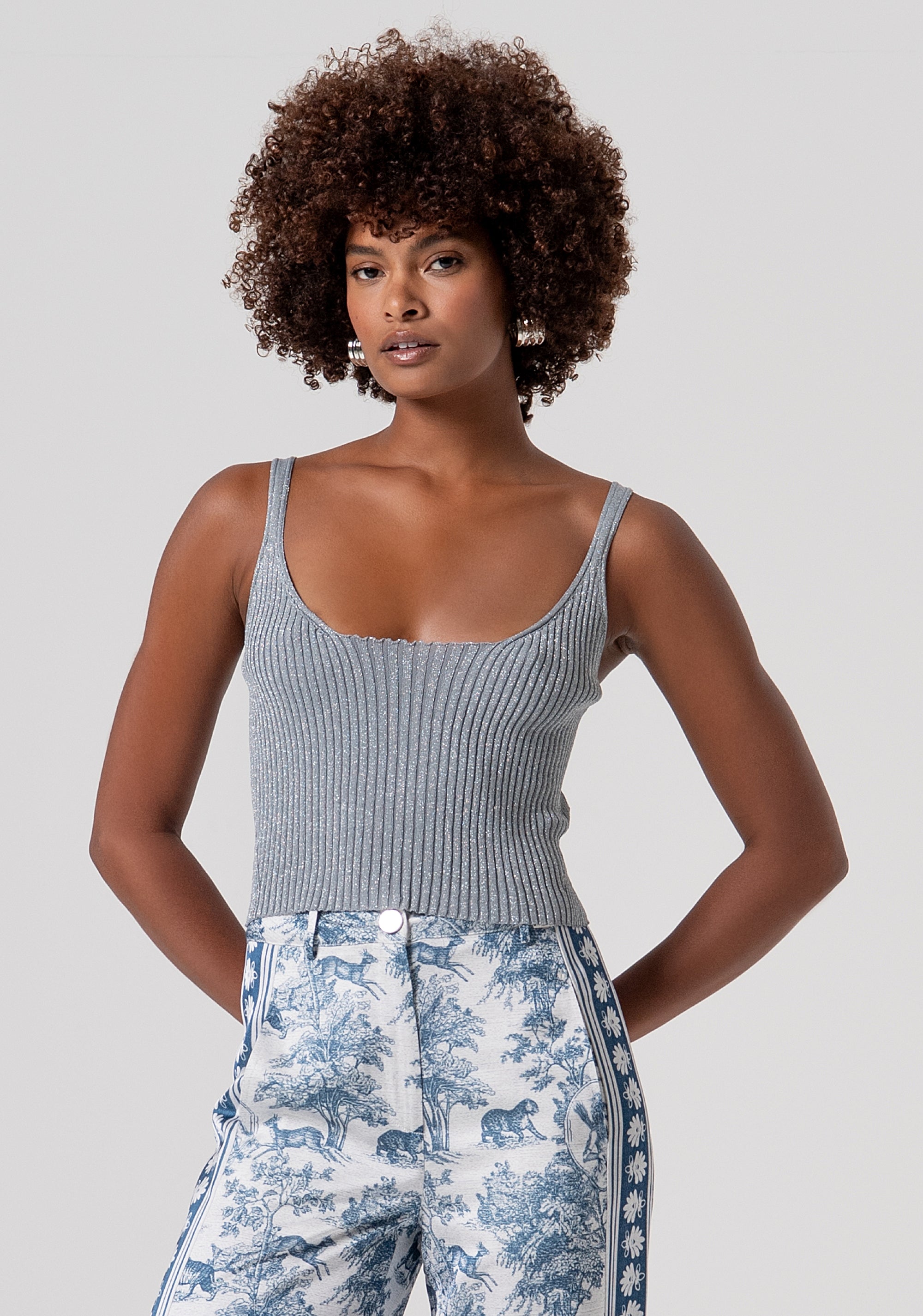 Knitted tank top with lurex Fracomina FS26ST4002K564Q7-156-1