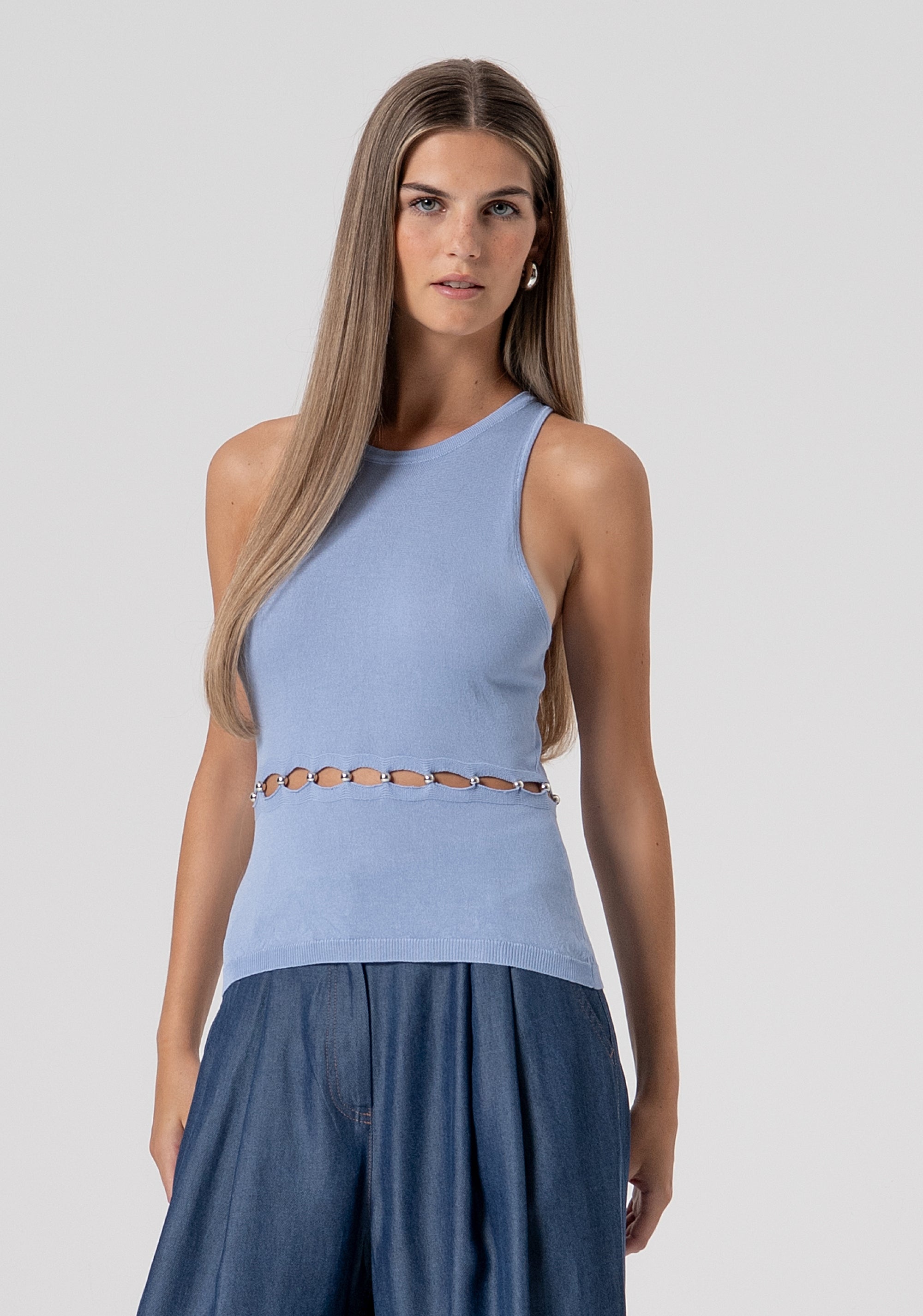 Knitted tank top slim fit Fracomina FS26ST4003K41601-252-1