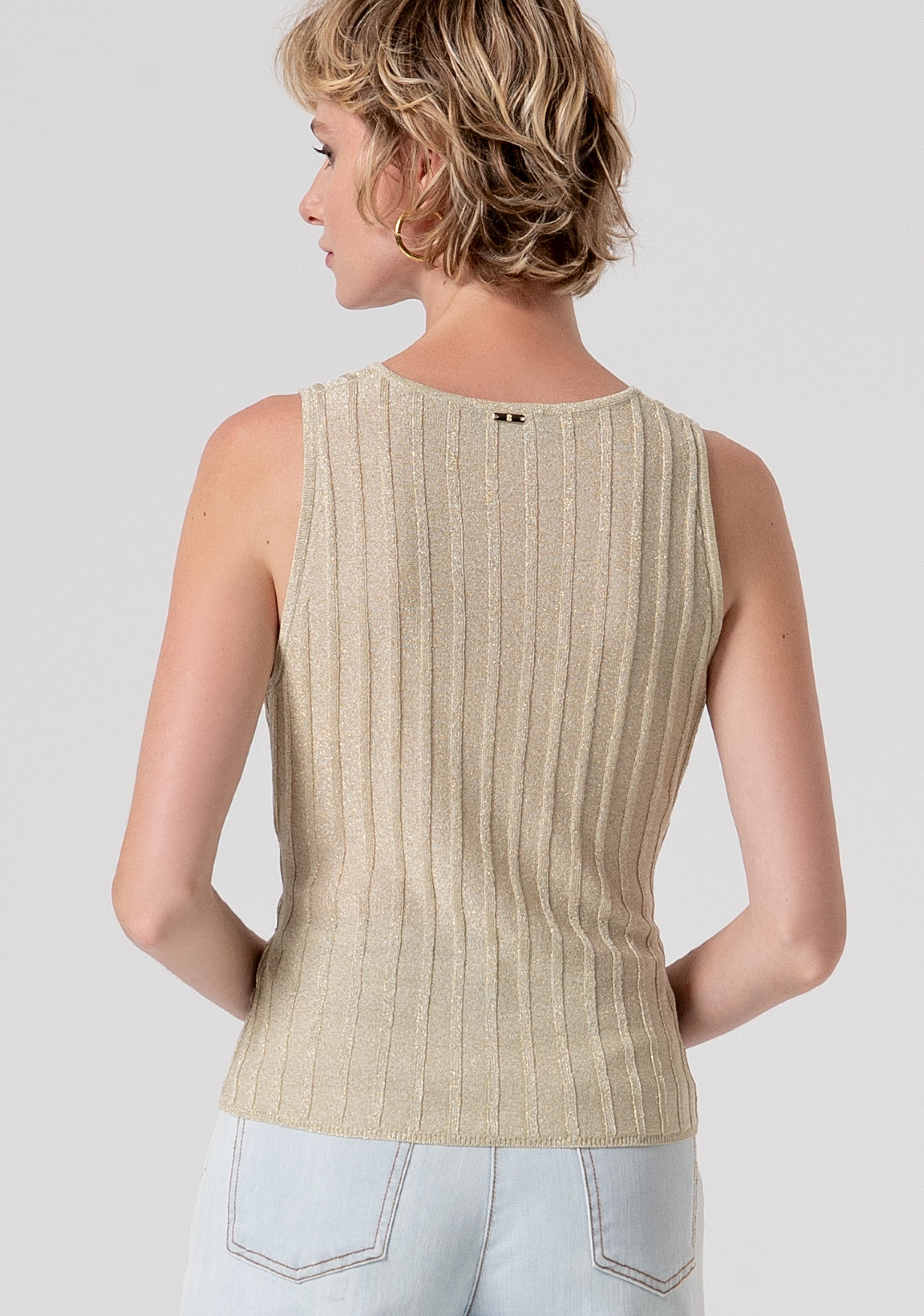 Knitted tank top with lurex Fracomina FS26ST4006K414Q7-150-3
