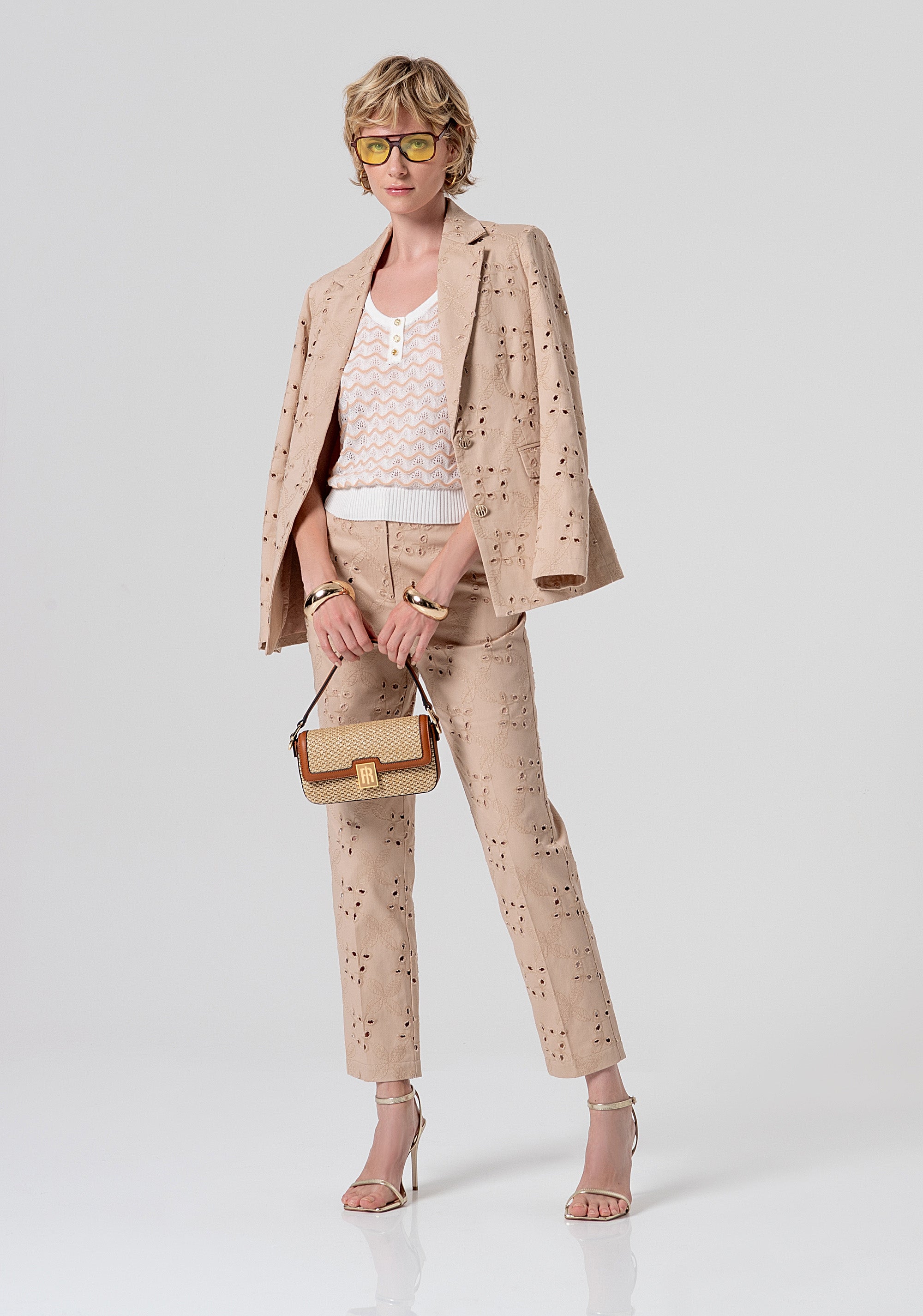 Knitted tank top with overlock Fracomina FS26ST4008K41501-281-4