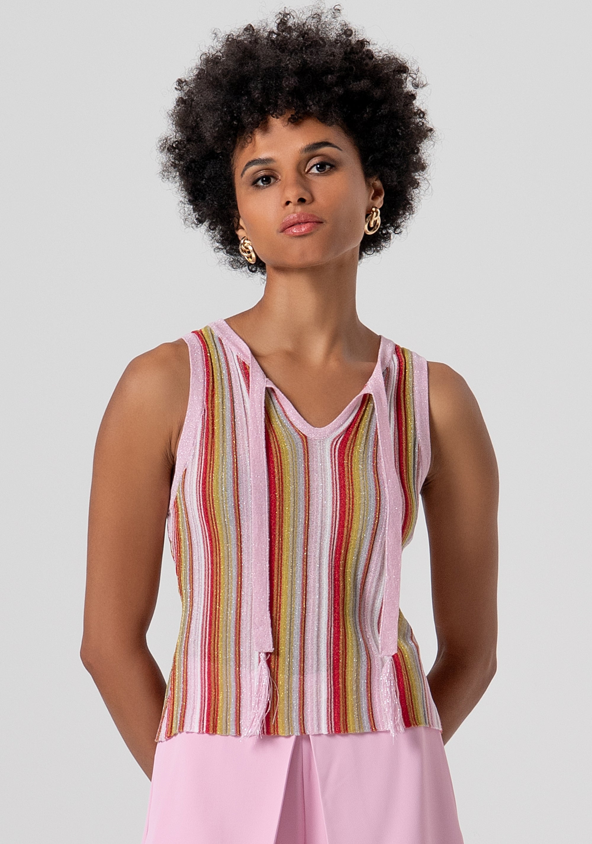 Knitted tank top with lurex Fracomina FS26ST4009K432F8-210-1