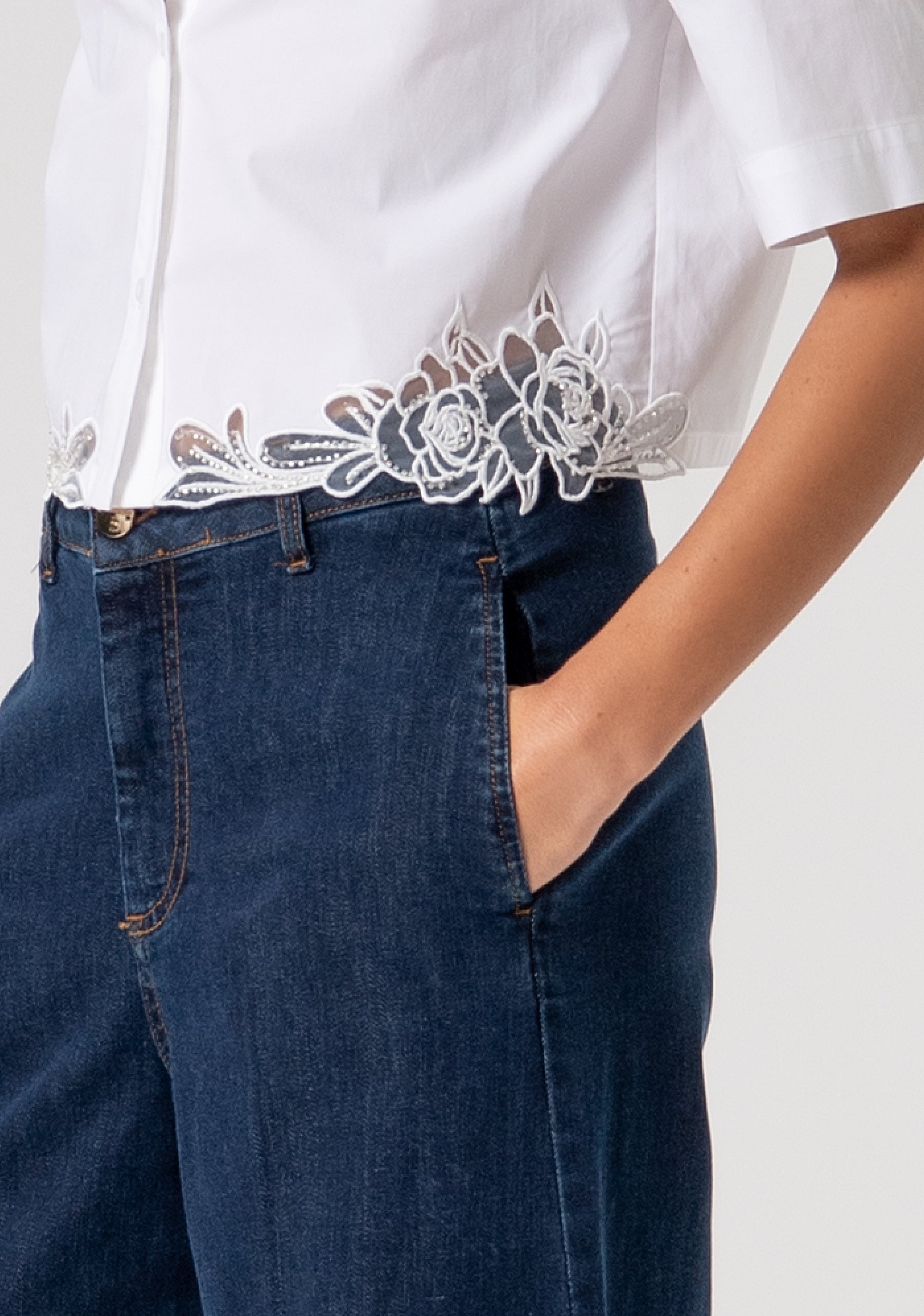 Shirt cropped made in popeline Fracomina FS26ST6002W401E5-278-2