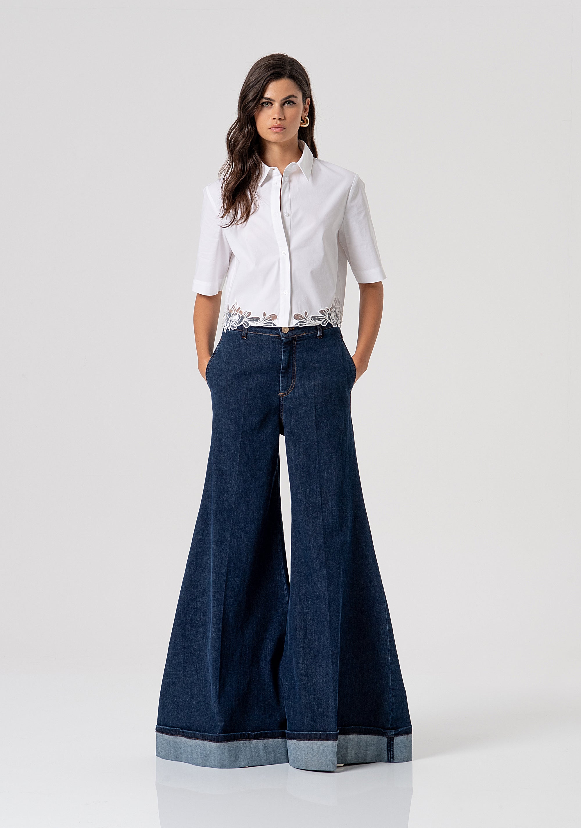 Shirt cropped made in popeline Fracomina FS26ST6002W401E5-278-4