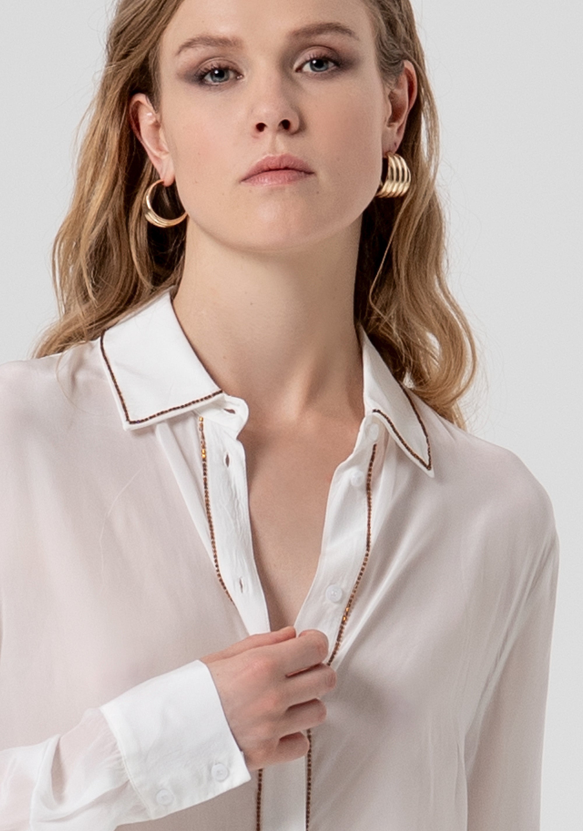 Shirt regular fit made in viscose with strasses Fracomina FS26ST6003W42201-278-2