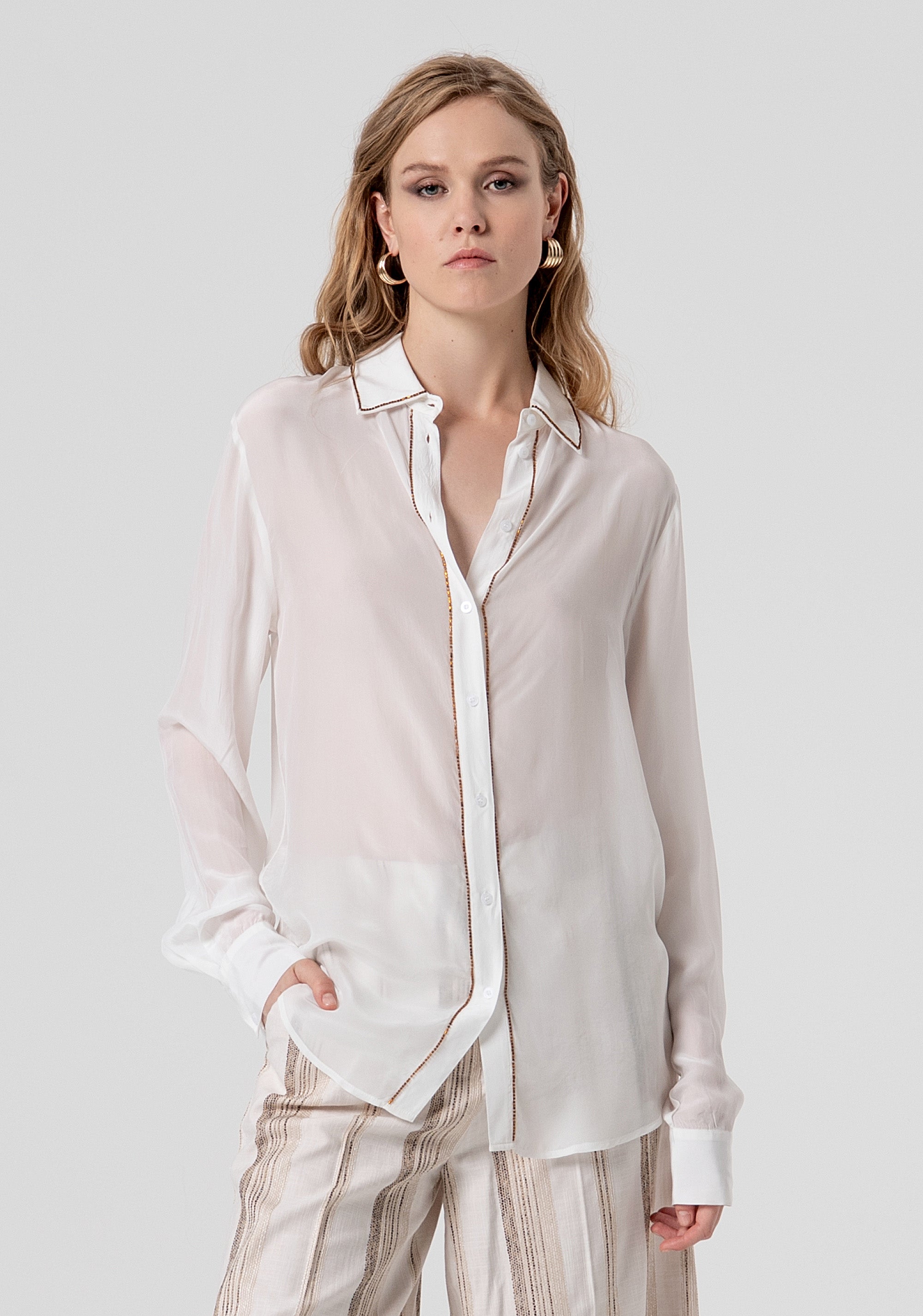 Shirt regular fit made in viscose with strasses Fracomina FS26ST6003W42201-278