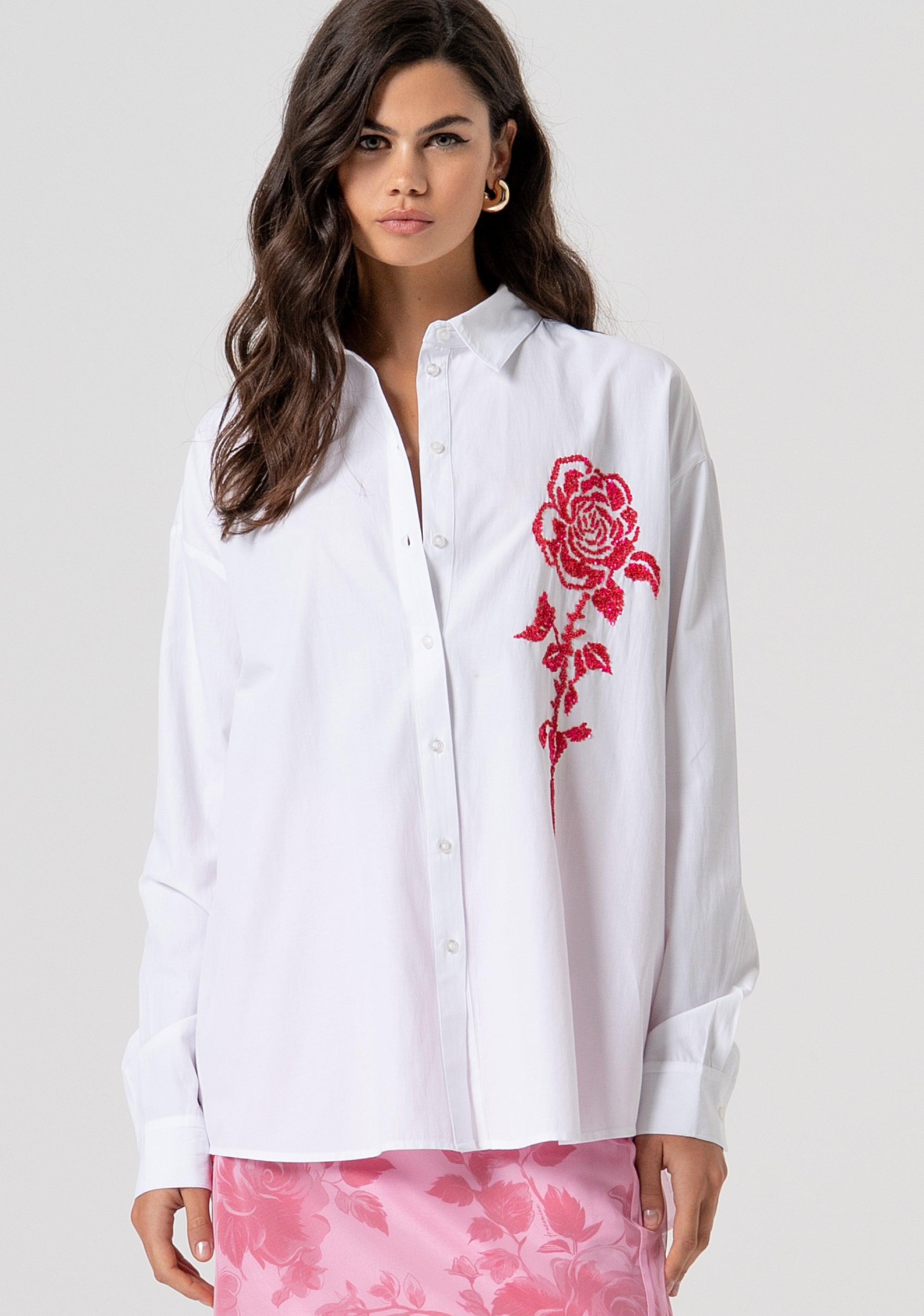 Shirt regular fit made in popeline with embroidery Fracomina FS26ST6006W445E5-278