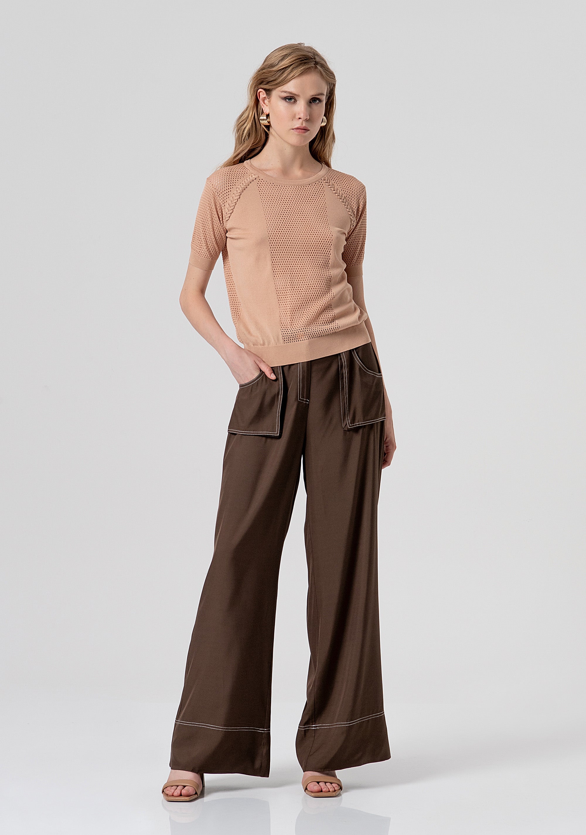 Knitwear regular fit with overlock Fracomina FS26ST7003K55601-050-4