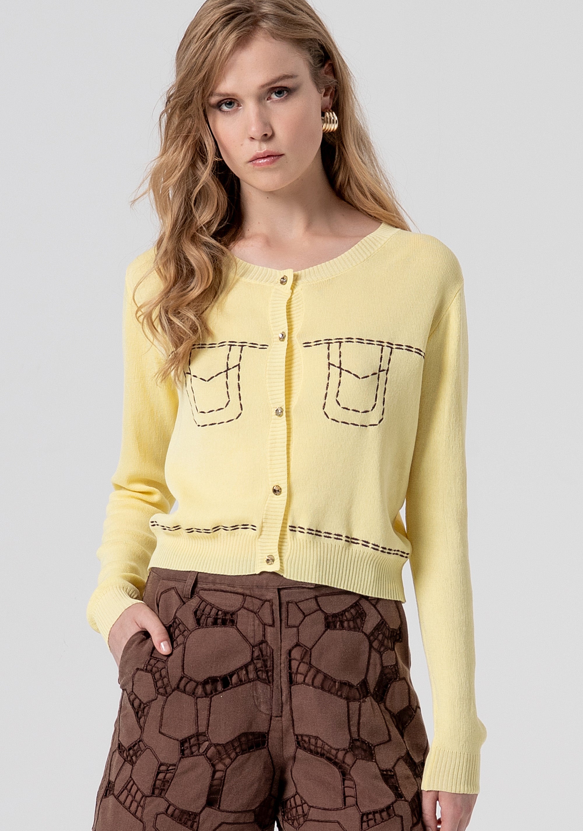 Cardigan regular fit with round neck Fracomina FS26ST8002K41601-184