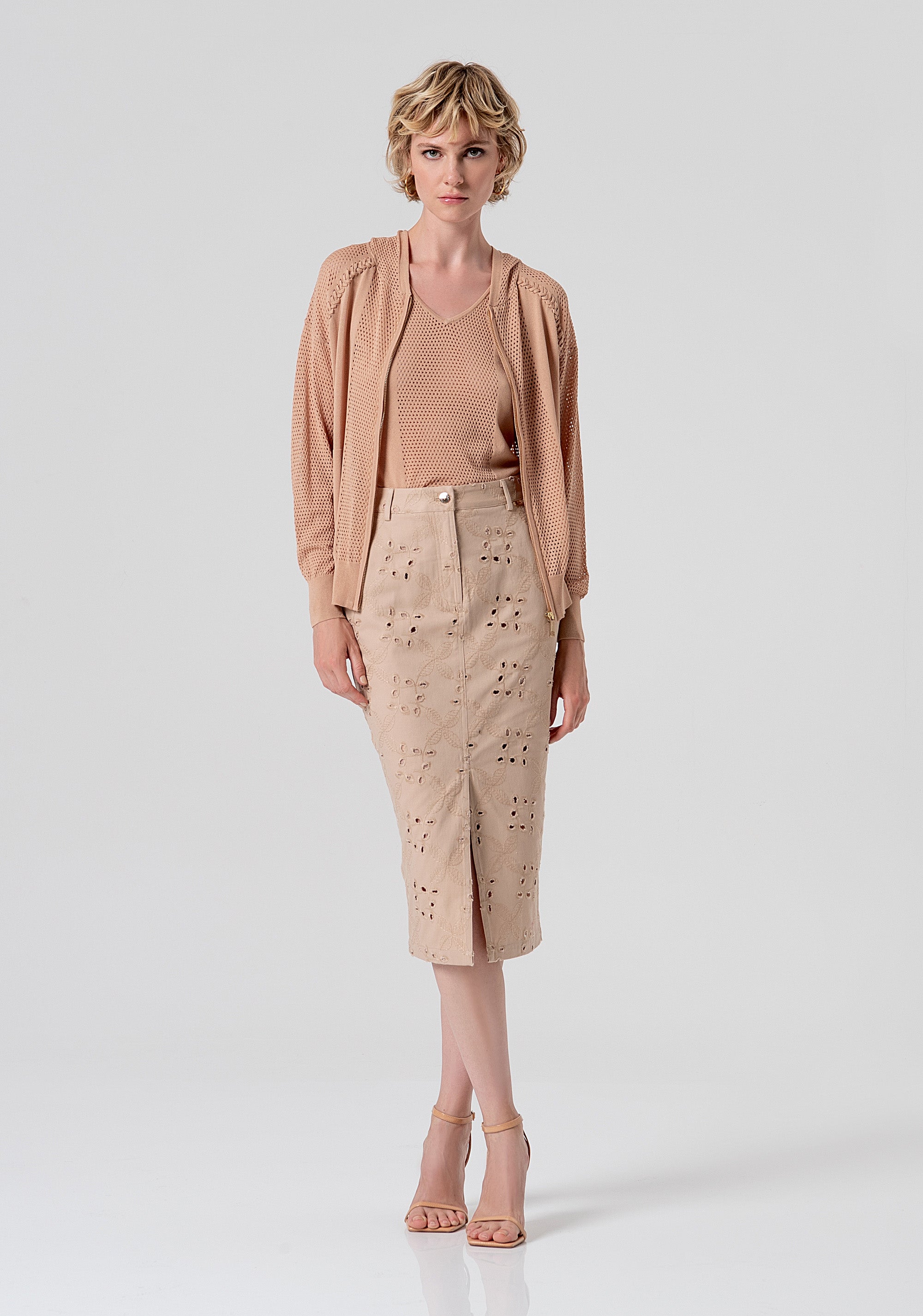 Cardigan regular fit with overlock Fracomina FS26ST8003K55601-050-4