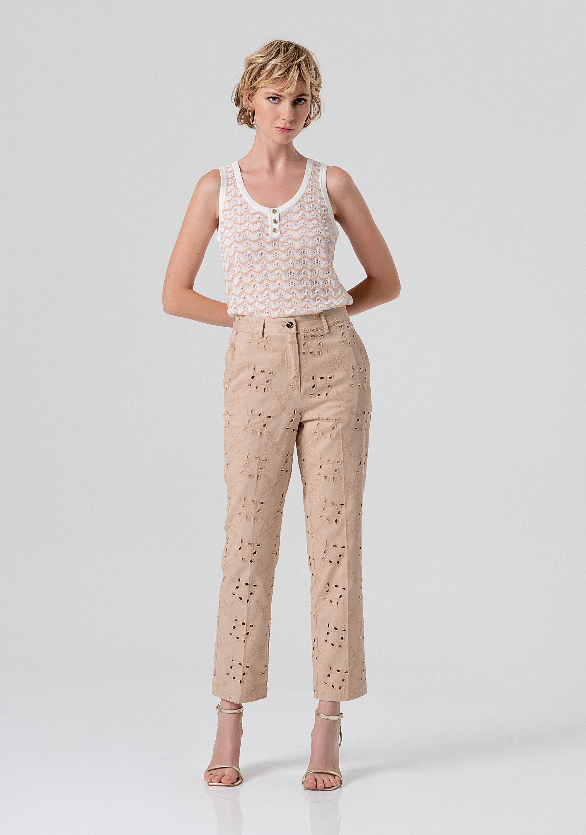 Chino pant regular fit made in San Gallo lace Fracomina FS26SV2002W825V8-050