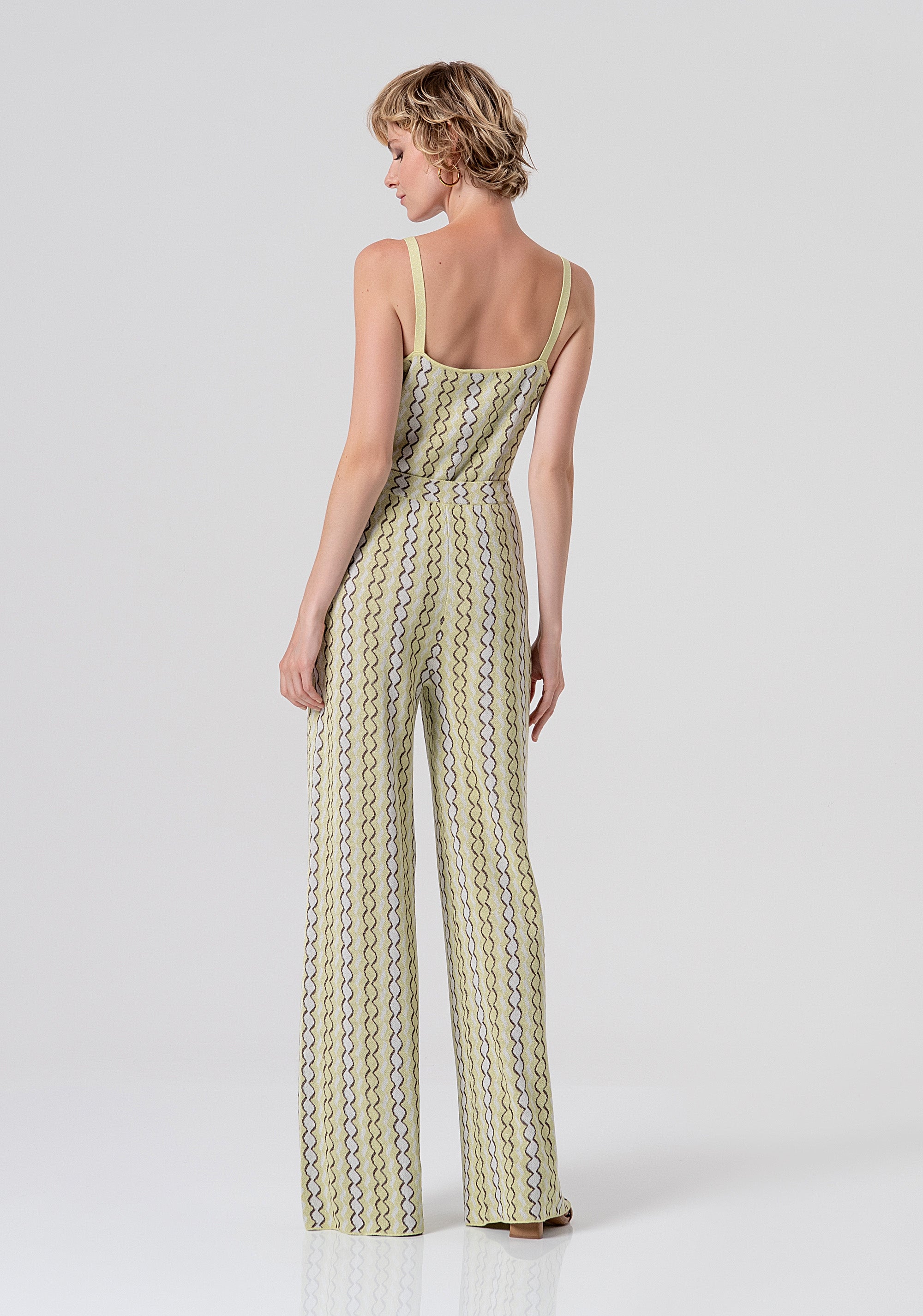 Knitted palazzo pant flare with jacquard effect Fracomina FS26SV3001K414F8-210-3