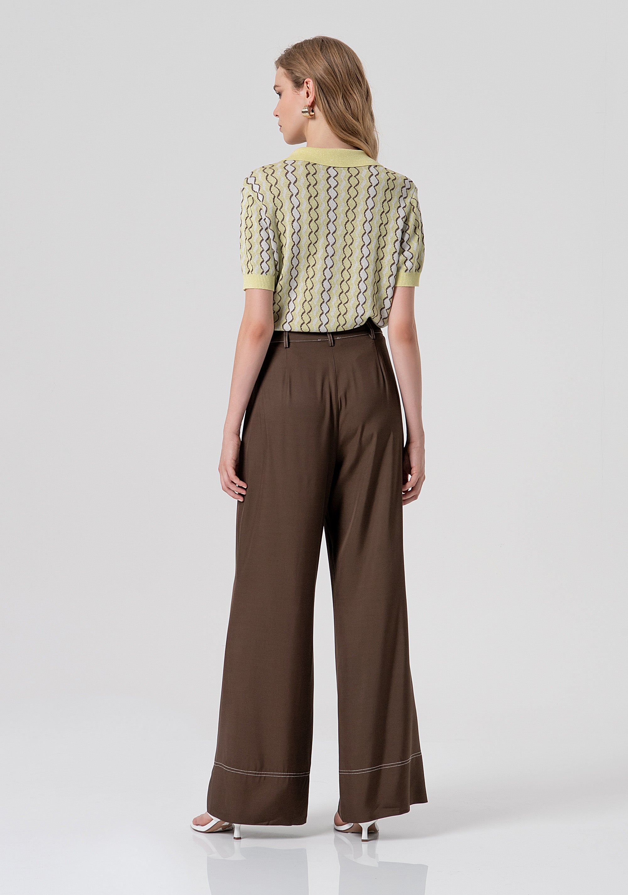 Palazzo pant flare made in viscose Fracomina FS26SV3008W84401-091-3
