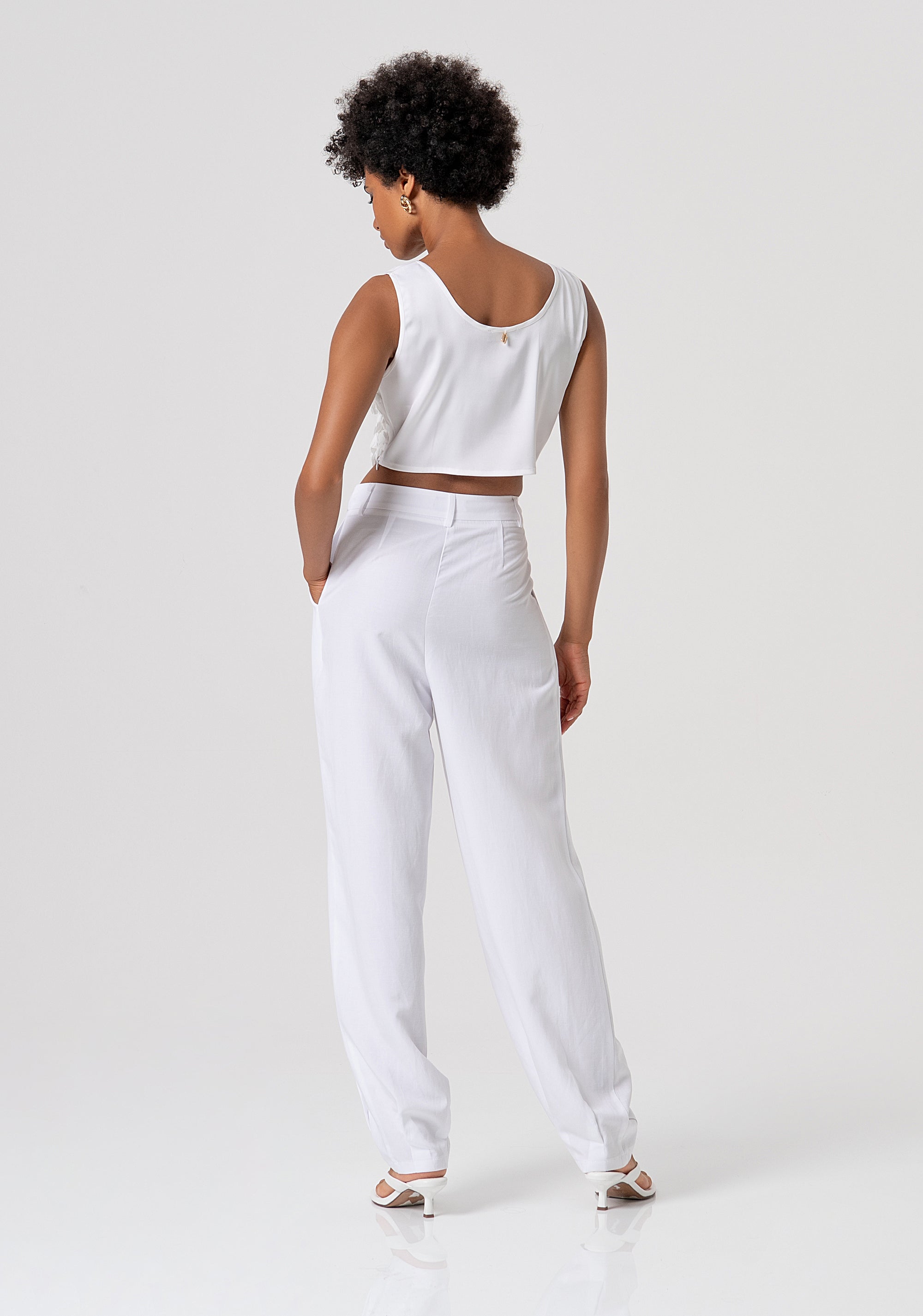 Palazzo pant flare with linen Fracomina FS26SV3009W62201-278-3